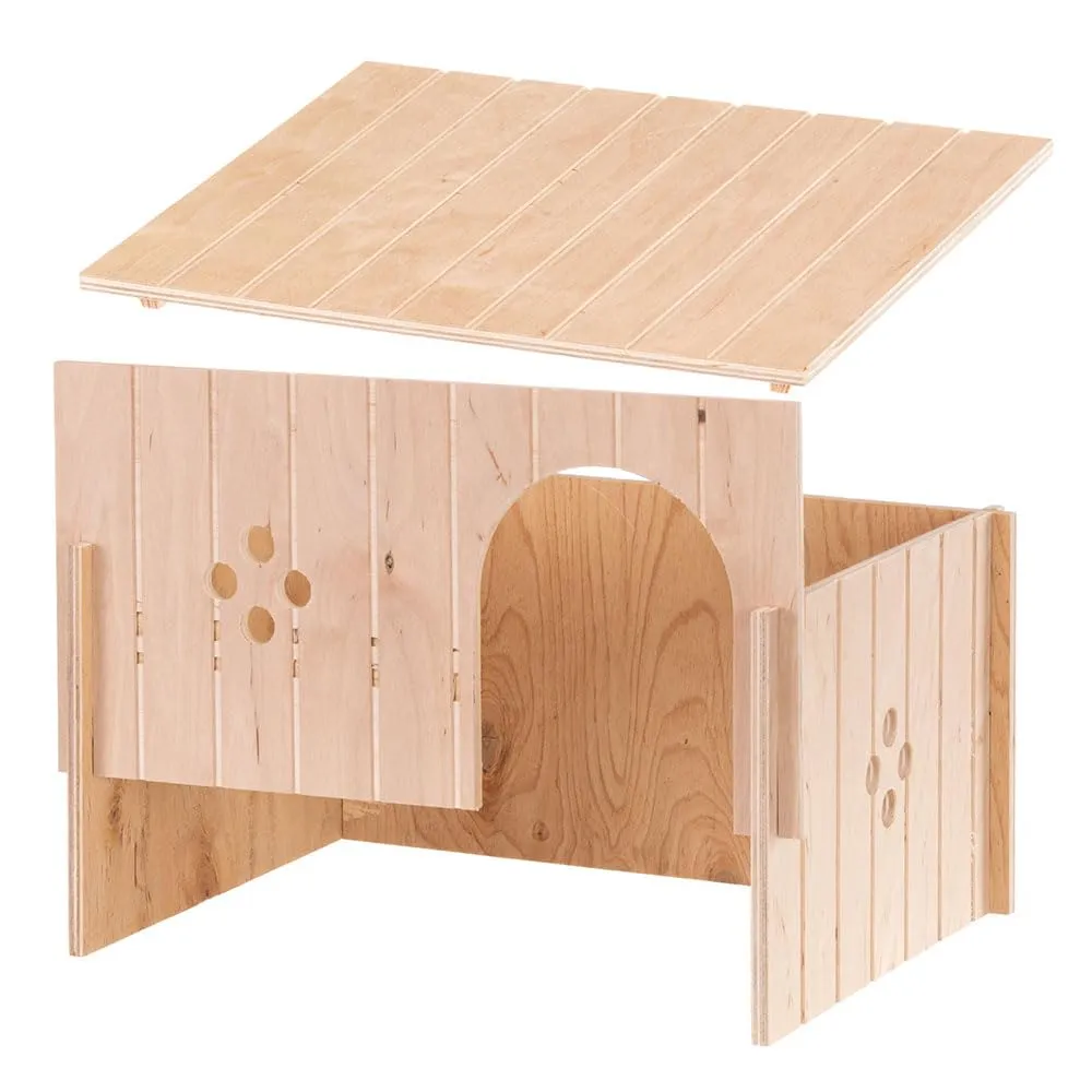 Ferplast Casetta per Conigli, Porcellini d'India e Criceti SIN 4647, Legno FSC, XL, 37 x 27,7 x 20 cm - immagine 6