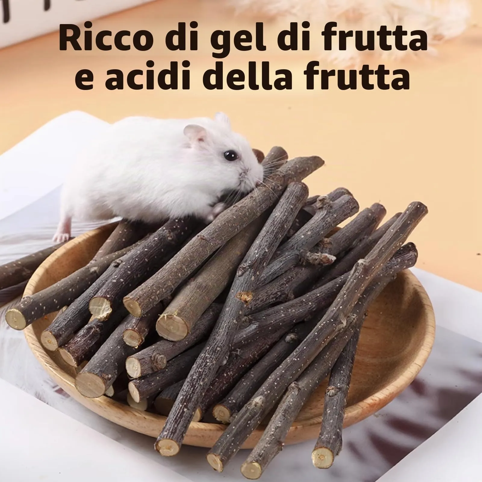 Flewdart Bastoncini di Melo Naturale per Criceti, Porcellini d'India e Cincillà, 100g - immagine 3