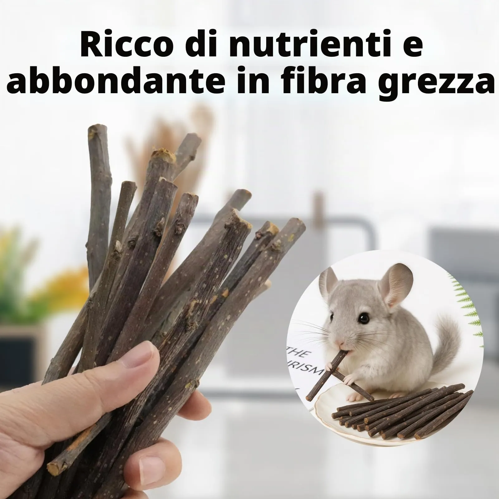 Flewdart Bastoncini di Melo Naturale per Criceti, Porcellini d'India e Cincillà, 100g - immagine 5
