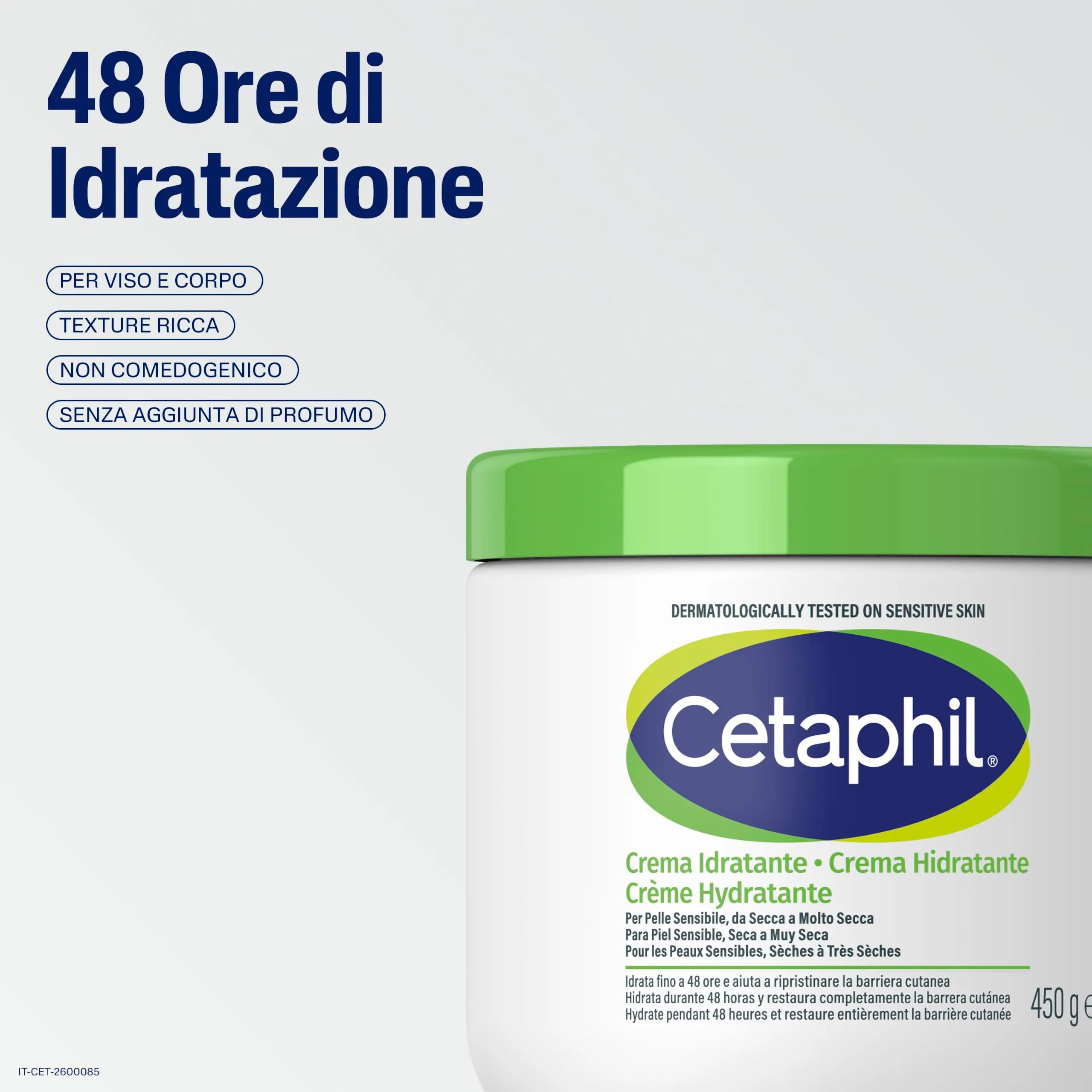 Cetaphil Crema Idratante Viso e Corpo 450g + Emulsione Detergente 29ml - immagine 3