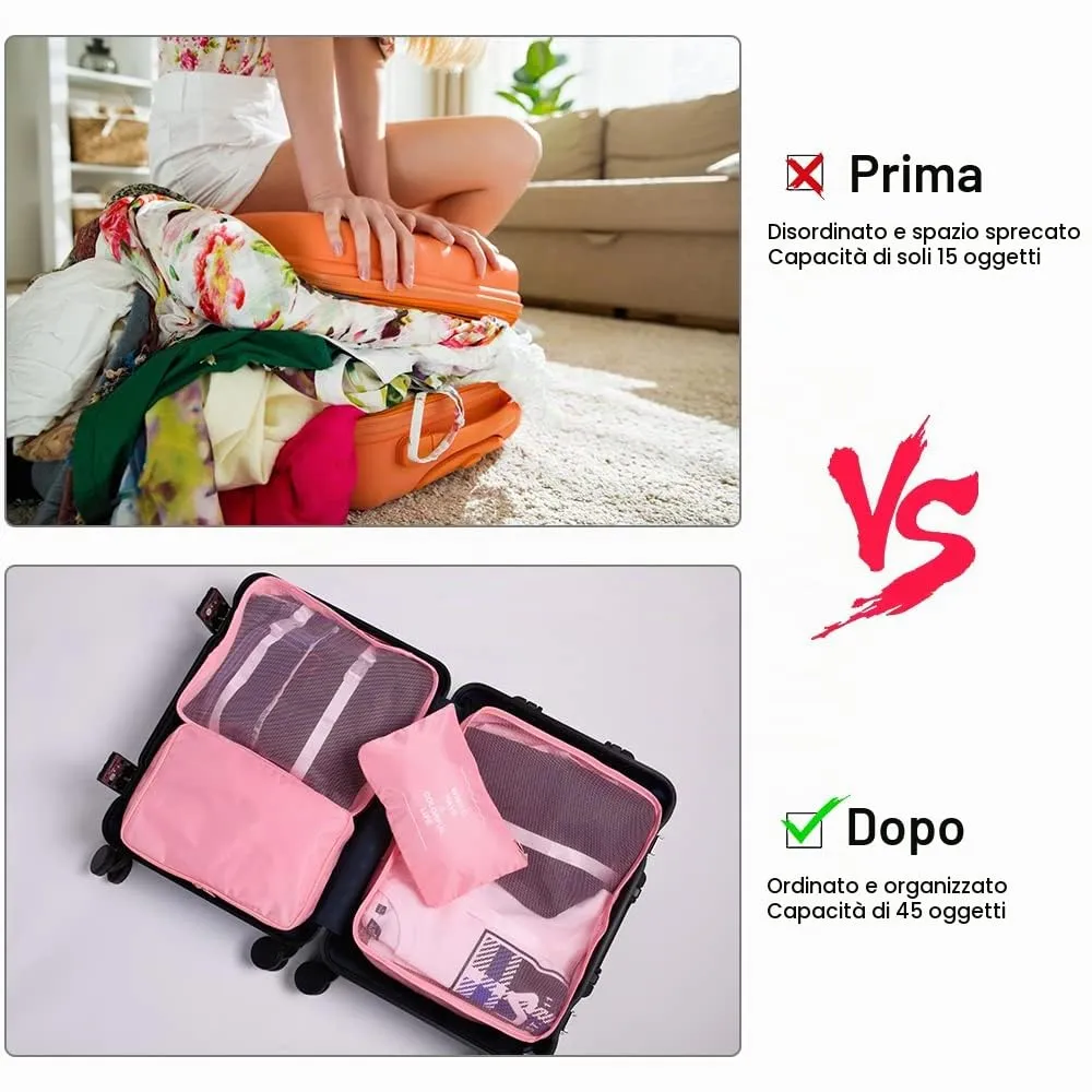 OSDUE Organizer Valigia, Set di Borse da Viaggio 8 Pezzi - immagine 4