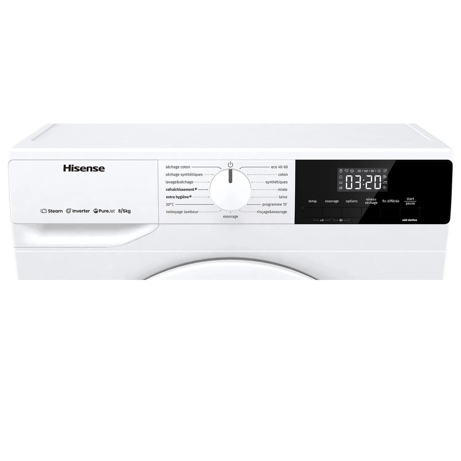 Hisense WDQE8014EVJM Lavasciuga 8 kg, 1400 RPM, Motore Inverter, Classe D, Bianco - immagine 8