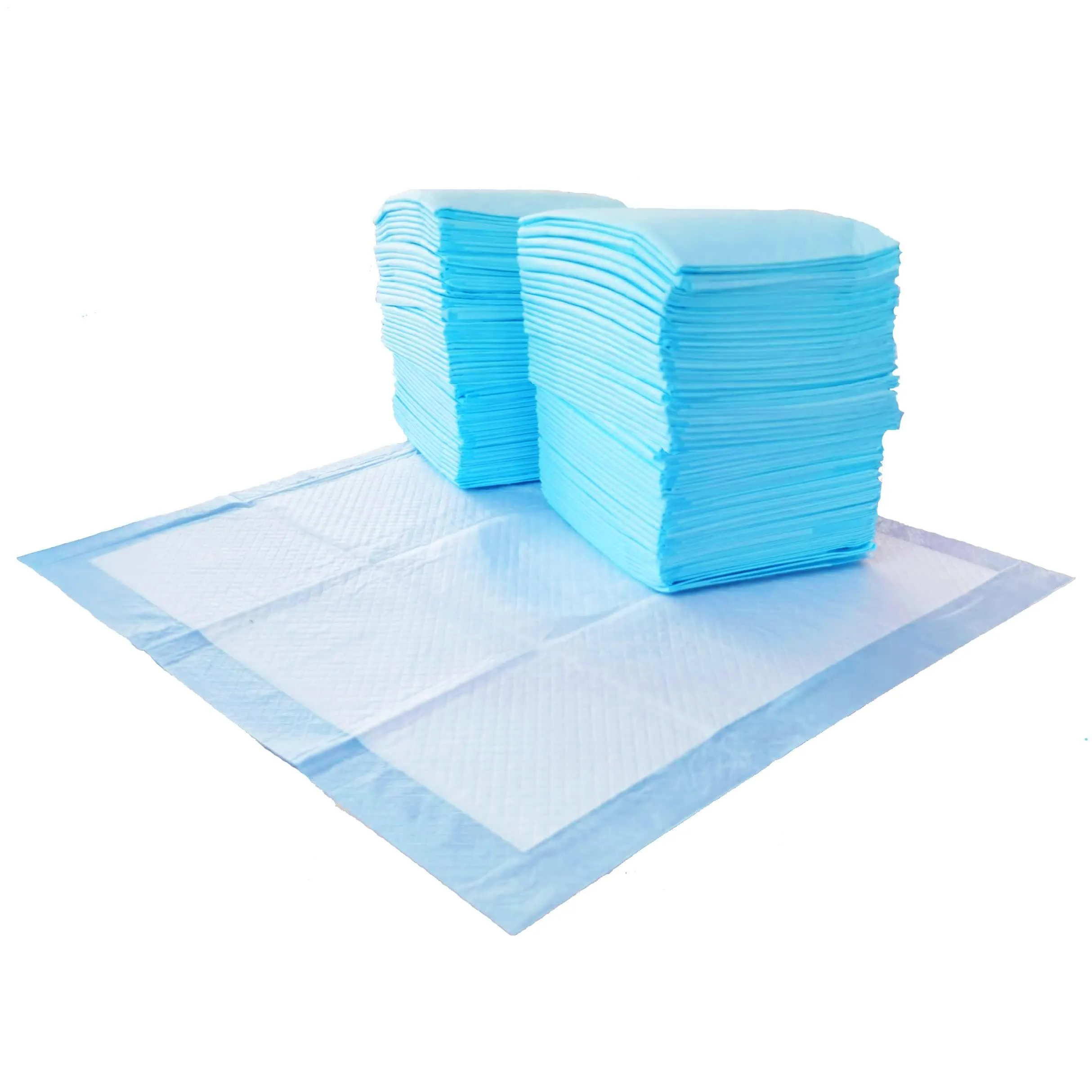 Amazon Basics Tappetini Igienici per Cani, 5 Strati, 56 x 56 cm, Confezione da 150, Blu e Bianco - immagine 1