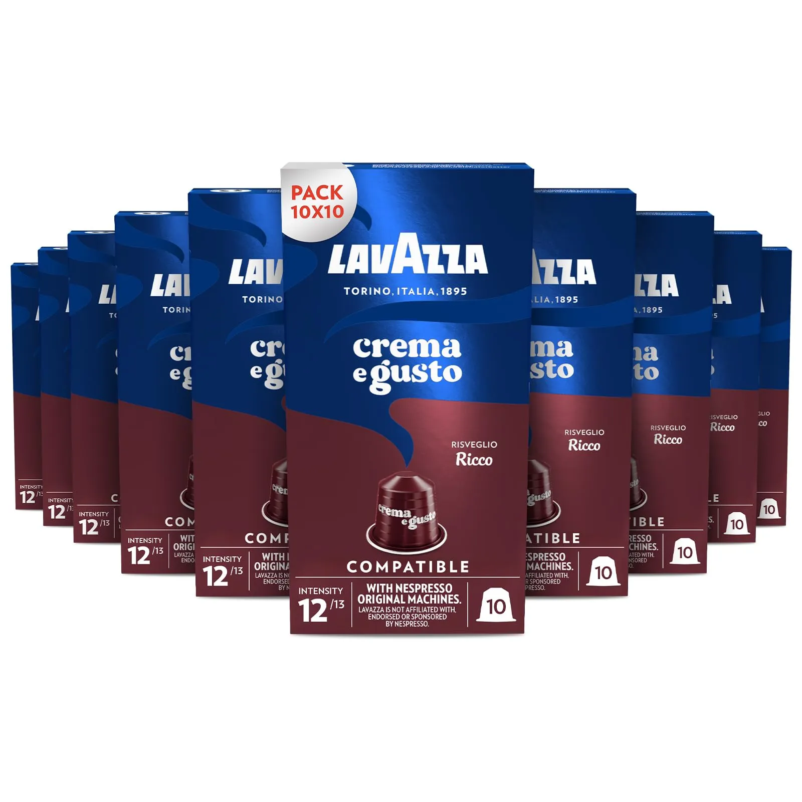 Lavazza Crema e Gusto Ricco, 100 Capsule Compatibili Nespresso - immagine 1