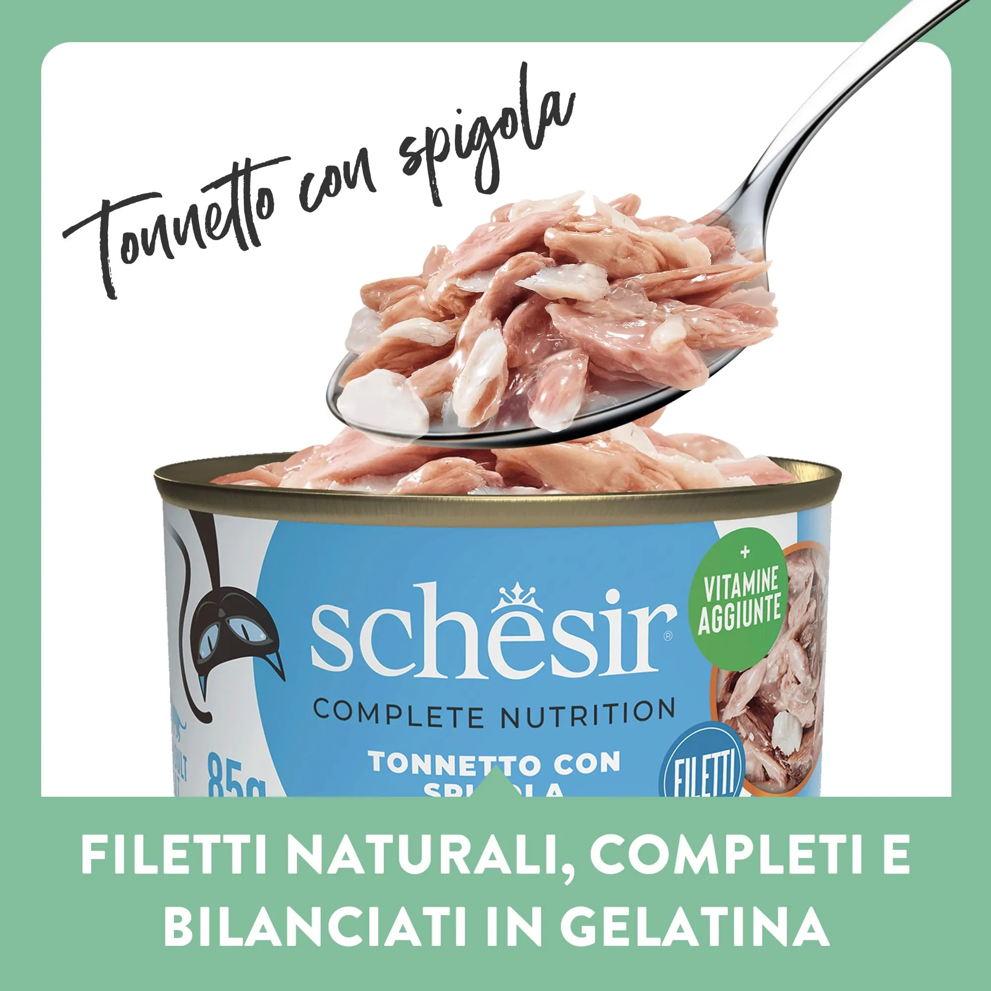 Schesir Tonnetto con Spigola in Gelatina, Alimento Umido Completo per Gatti, 6 x 85g - immagine 4