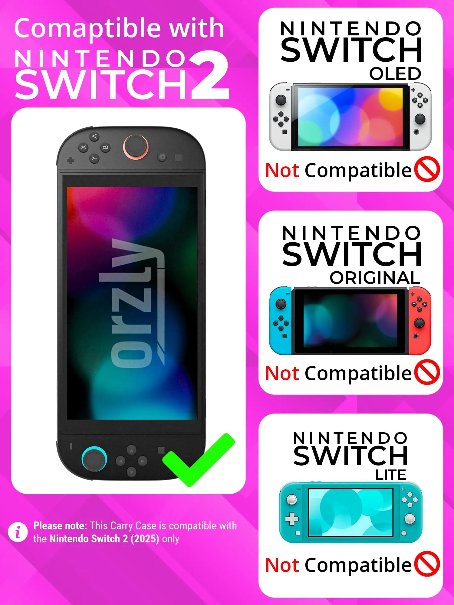 Orzly Custodia Protettiva da Viaggio per Nintendo Switch 2 con Pad per lo Schermo e Slot per Schede di Gioco - immagine 2