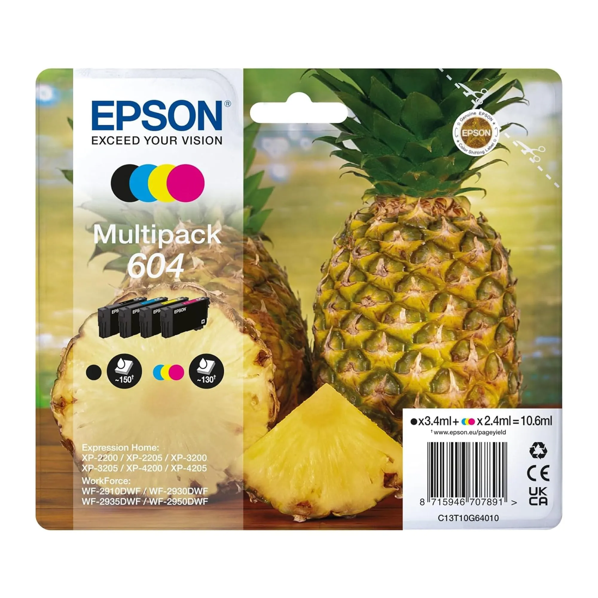 Epson 604 Serie Ananas Cartucce per stampante getto d'inchiostro, Multipack 4 colori, Formato STD - immagine 2