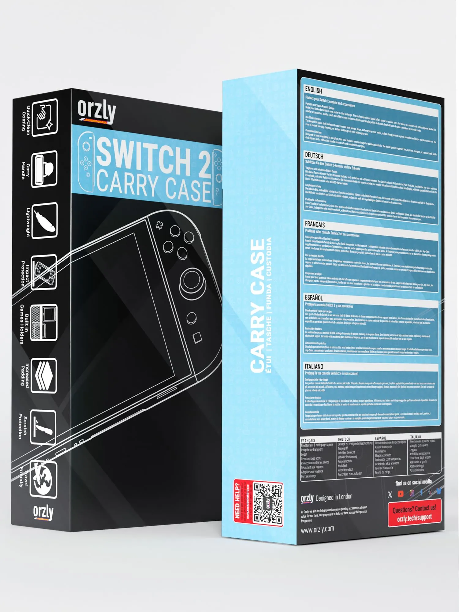 Orzly Custodia per Nintendo Switch 2 con pad per lo schermo e slot per schede di gioco e MicroSD - immagine 3