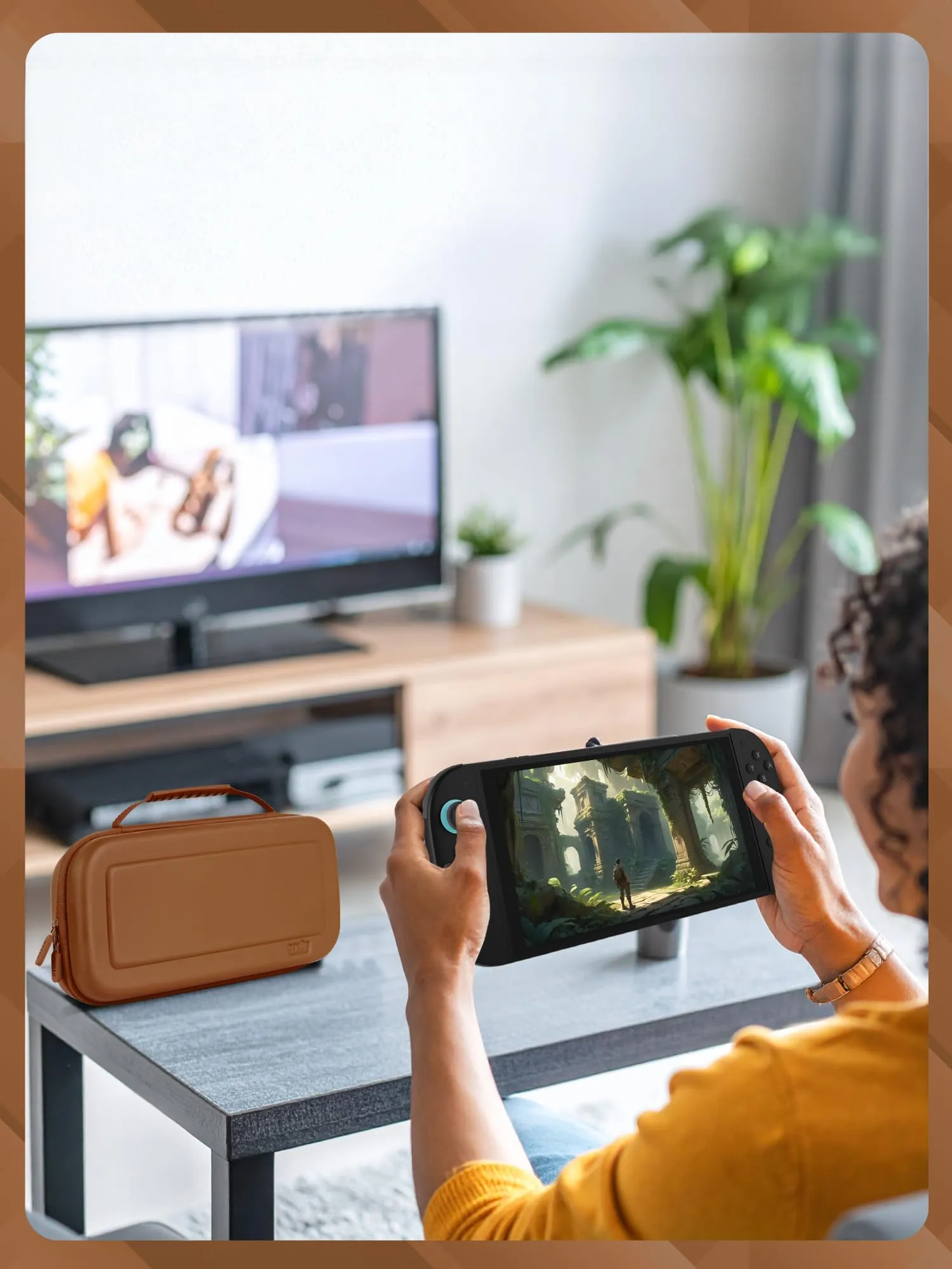 Orzly Custodia Protettiva da Viaggio per Nintendo Switch 2, Marrone - immagine 8