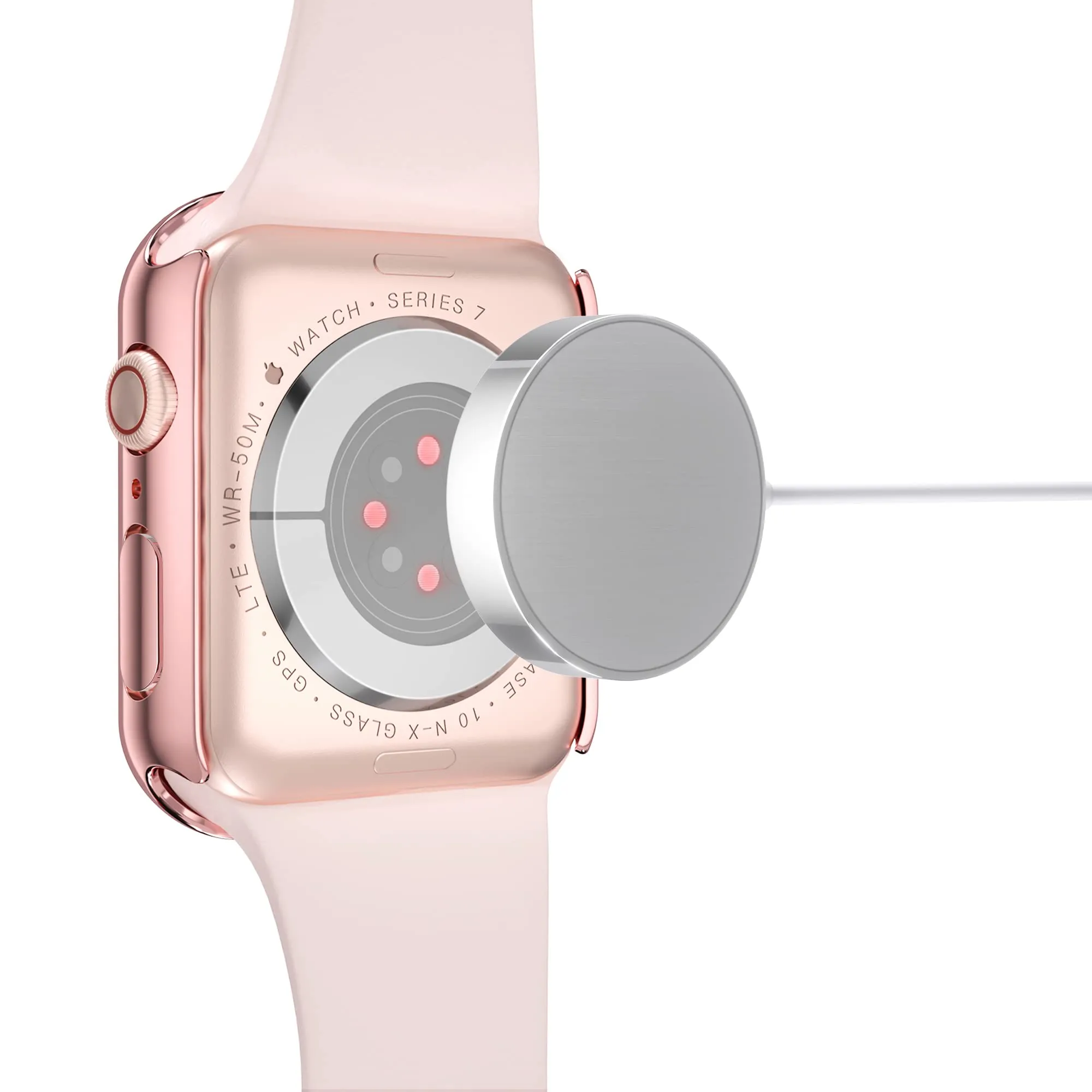 Misxi Cover con Vetro Temperato per Apple Watch Serie 9/8/7 45mm, 2 Pezzi (1 Rose Pink + 1 Trasparente) - immagine 7