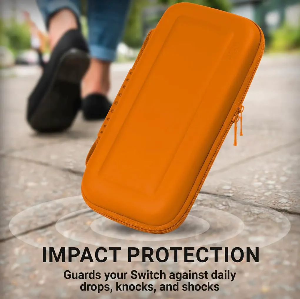 Orzly Custodia da Trasporto per Nintendo Switch e Switch OLED - Arancia - immagine 5