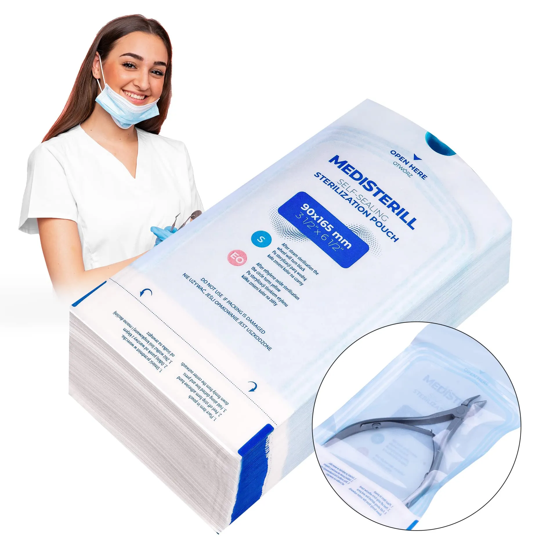 Clavier Sacchetti Autosigillanti per Sterilizzazione Dentale in PVC 90x165, 200 Pezzi - immagine 2