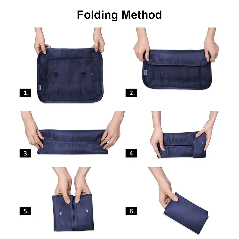 OSDUE Set Organizzatori da Valigia, 8 Pezzi, Sistema di Cubi di Viaggio per Abbigliamento, Intimo e Calzature, Blu Navy - immagine 7