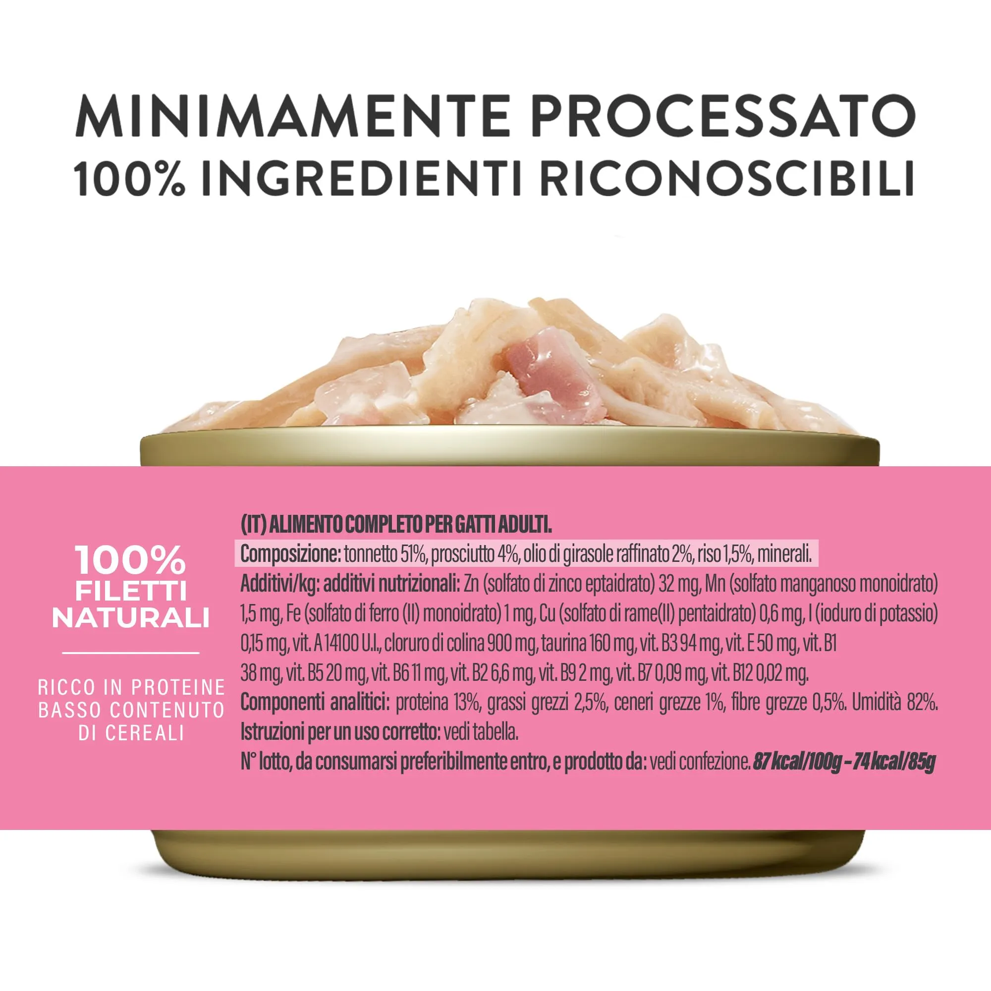 Schesir Tonno con Prosciutto in Gelatina, Cibo Umido Completo per Gatti, 6 x 85g - immagine 5