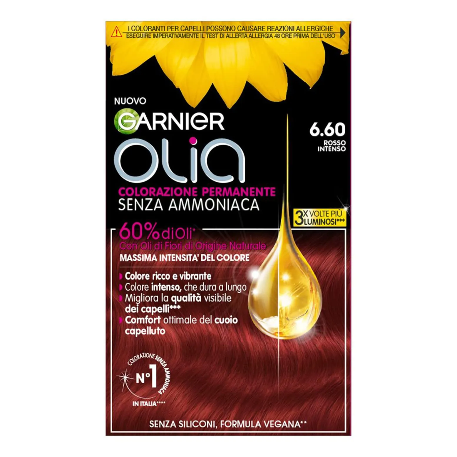 Garnier Olia Bold Colorazione Permanente Senza Ammoniaca, Rosso Intenso - immagine 1