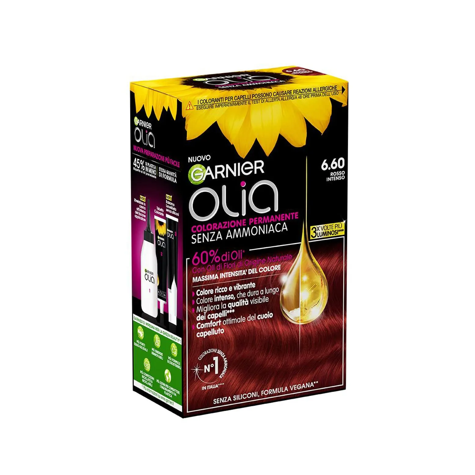 Garnier Olia Bold Colorazione Permanente Senza Ammoniaca, Rosso Intenso - immagine 2