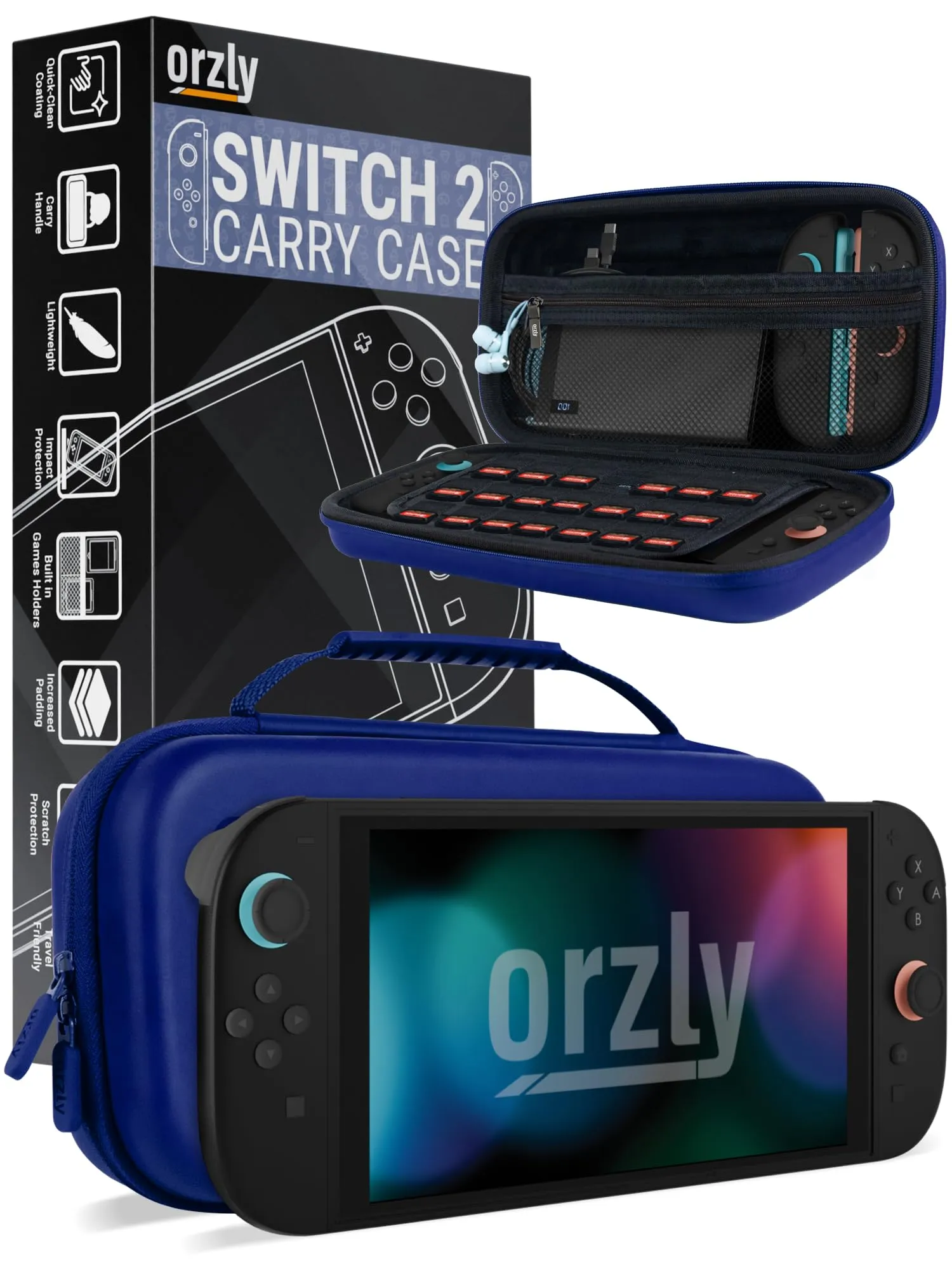 Orzly Custodia Protettiva da Viaggio per Nintendo Switch 2, Blu Navy - immagine 1