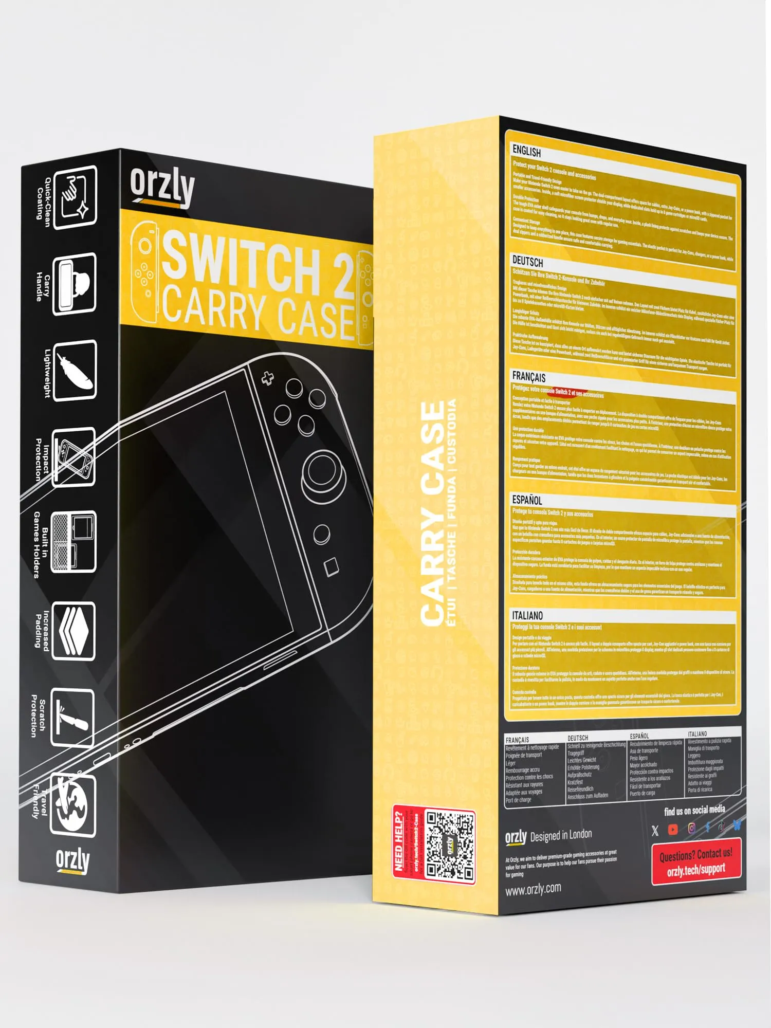 Orzly Custodia Protettiva da Viaggio per Nintendo Switch 2, Giallo - immagine 3