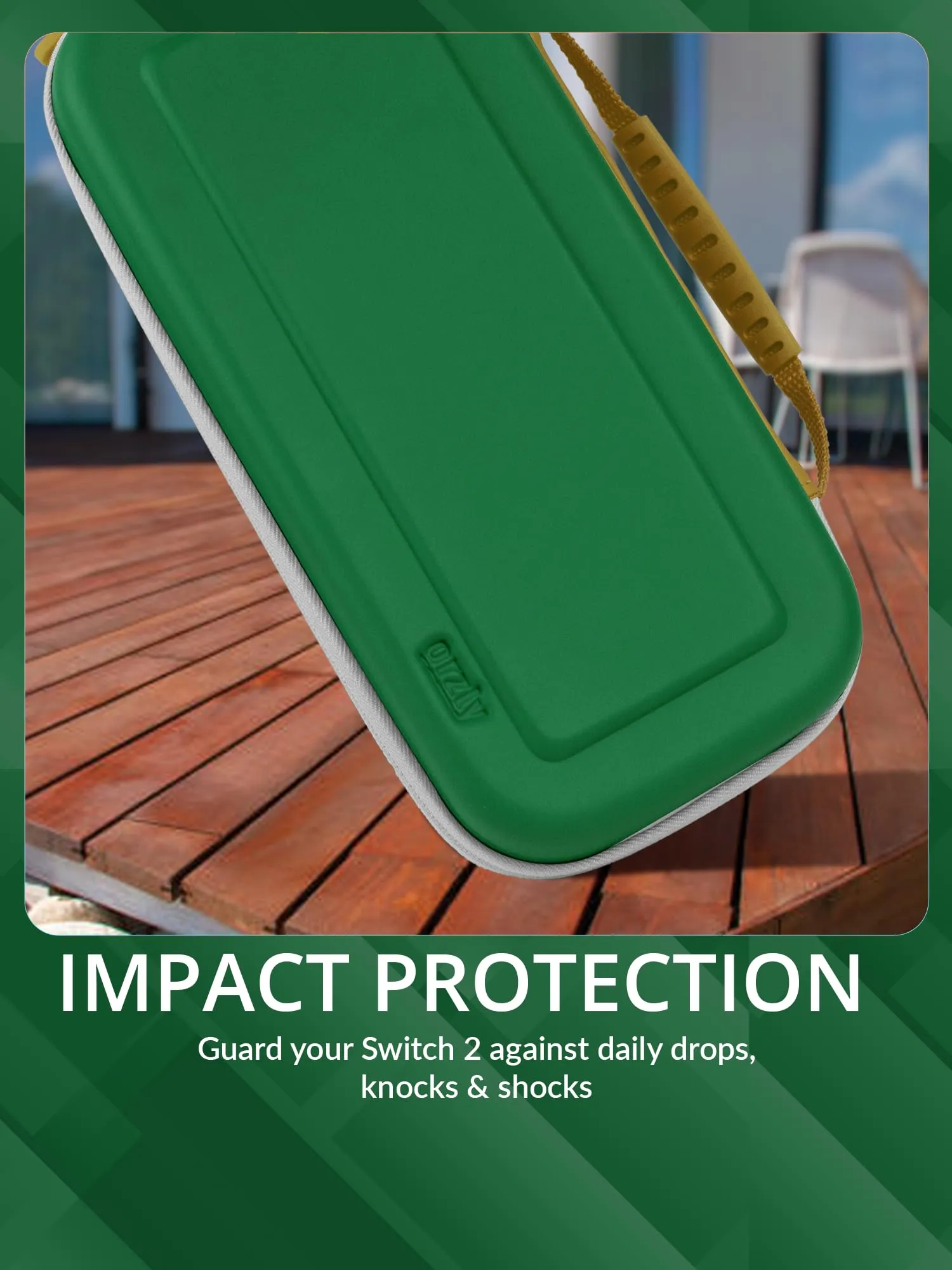 Orzly Custodia Protettiva da Viaggio per Nintendo Switch 2, Verde/Oro - immagine 6