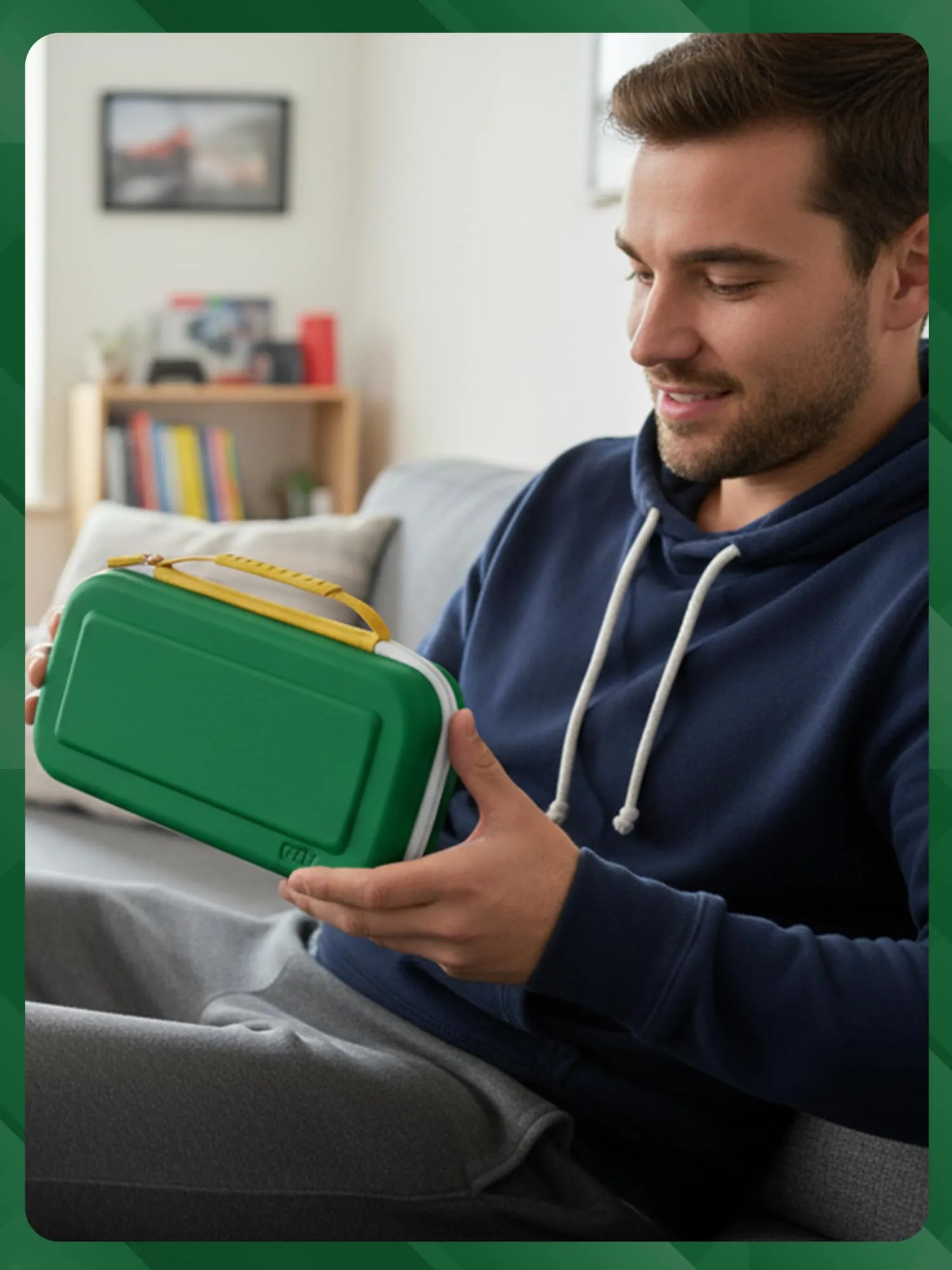 Orzly Custodia Protettiva da Viaggio per Nintendo Switch 2, Verde/Oro - immagine 8