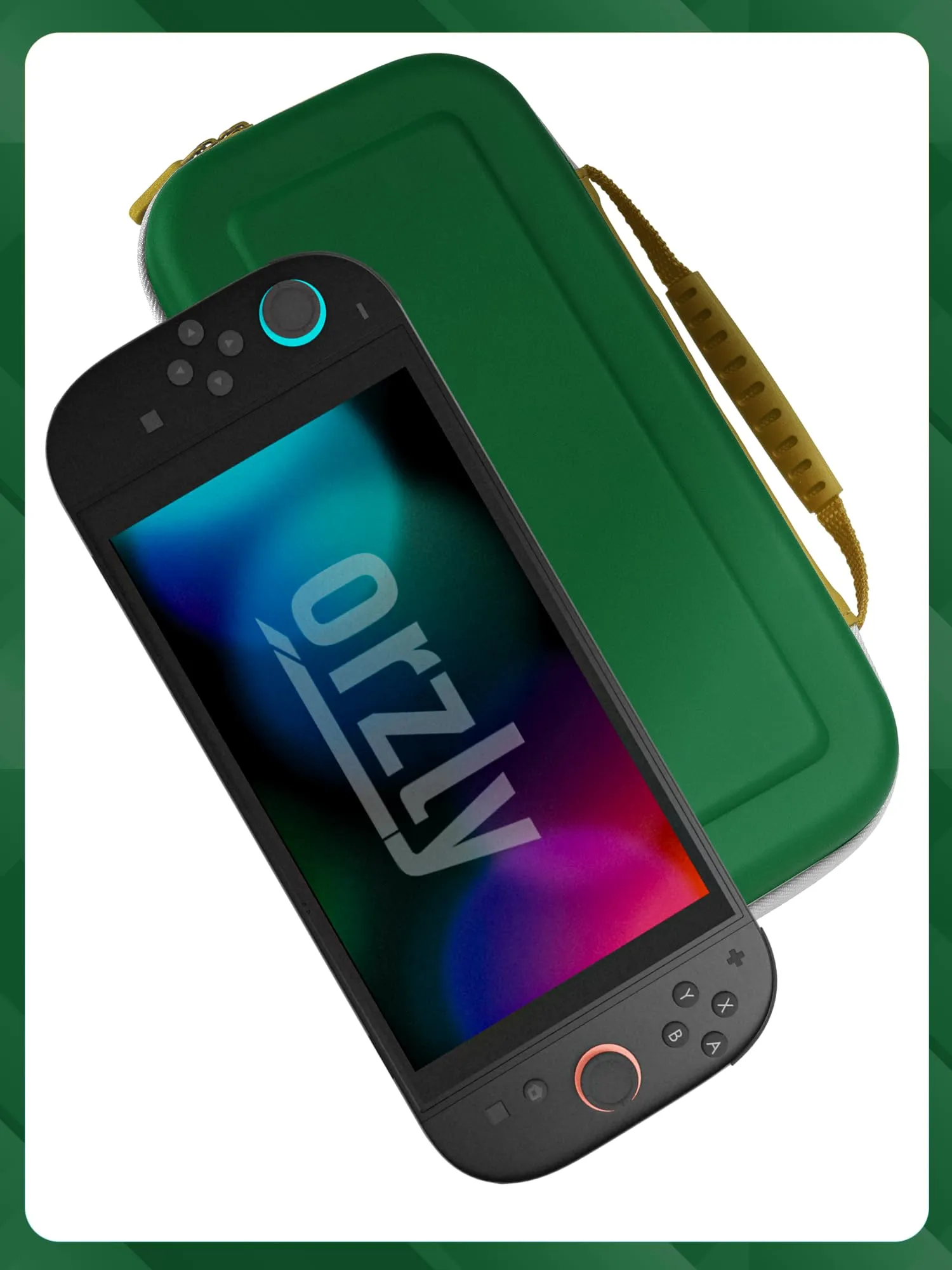 Orzly Custodia Protettiva da Viaggio per Nintendo Switch 2, Verde/Oro - immagine 9