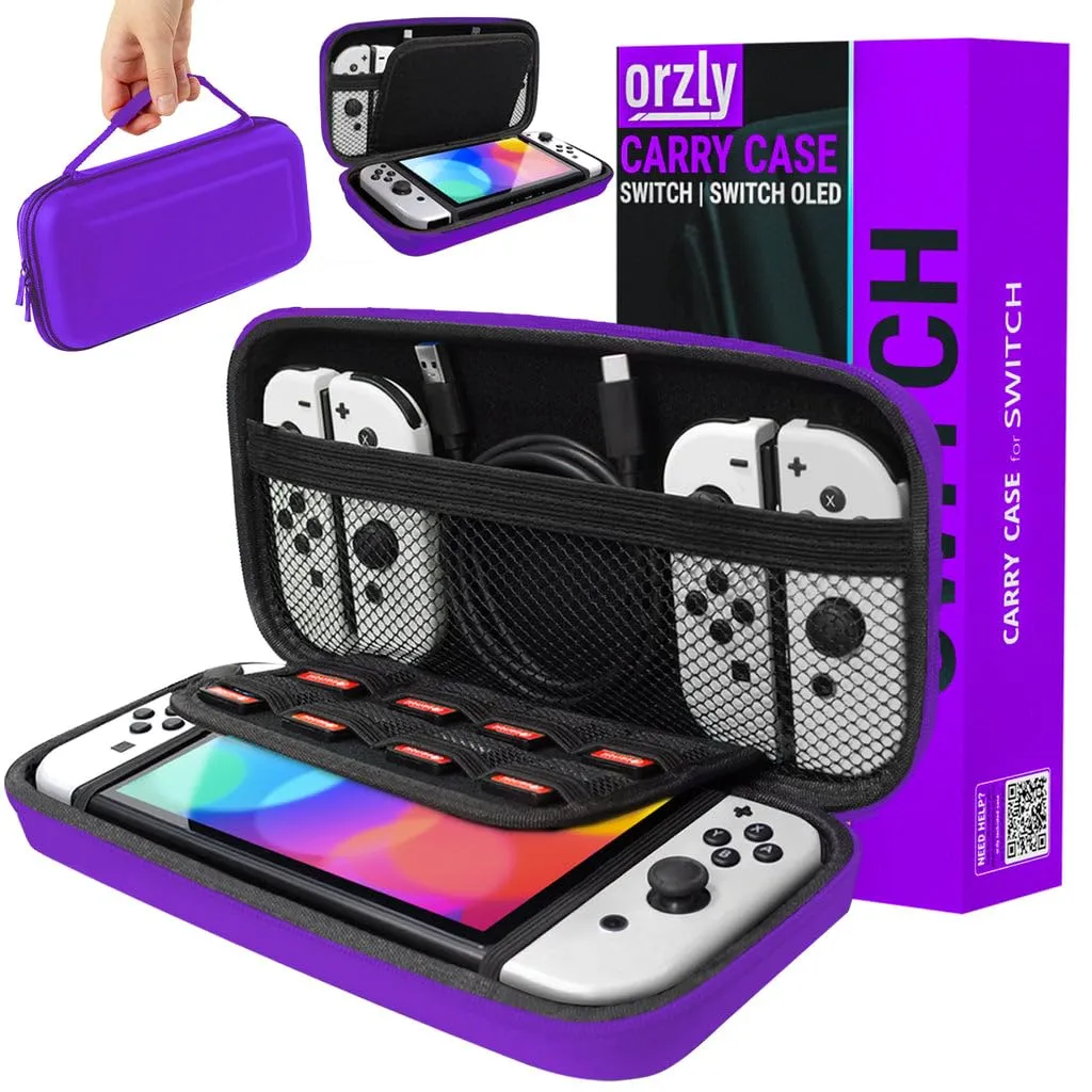 Orzly Custodia Protettiva Rigida per Nintendo Switch e Switch OLED, Viola - immagine 1