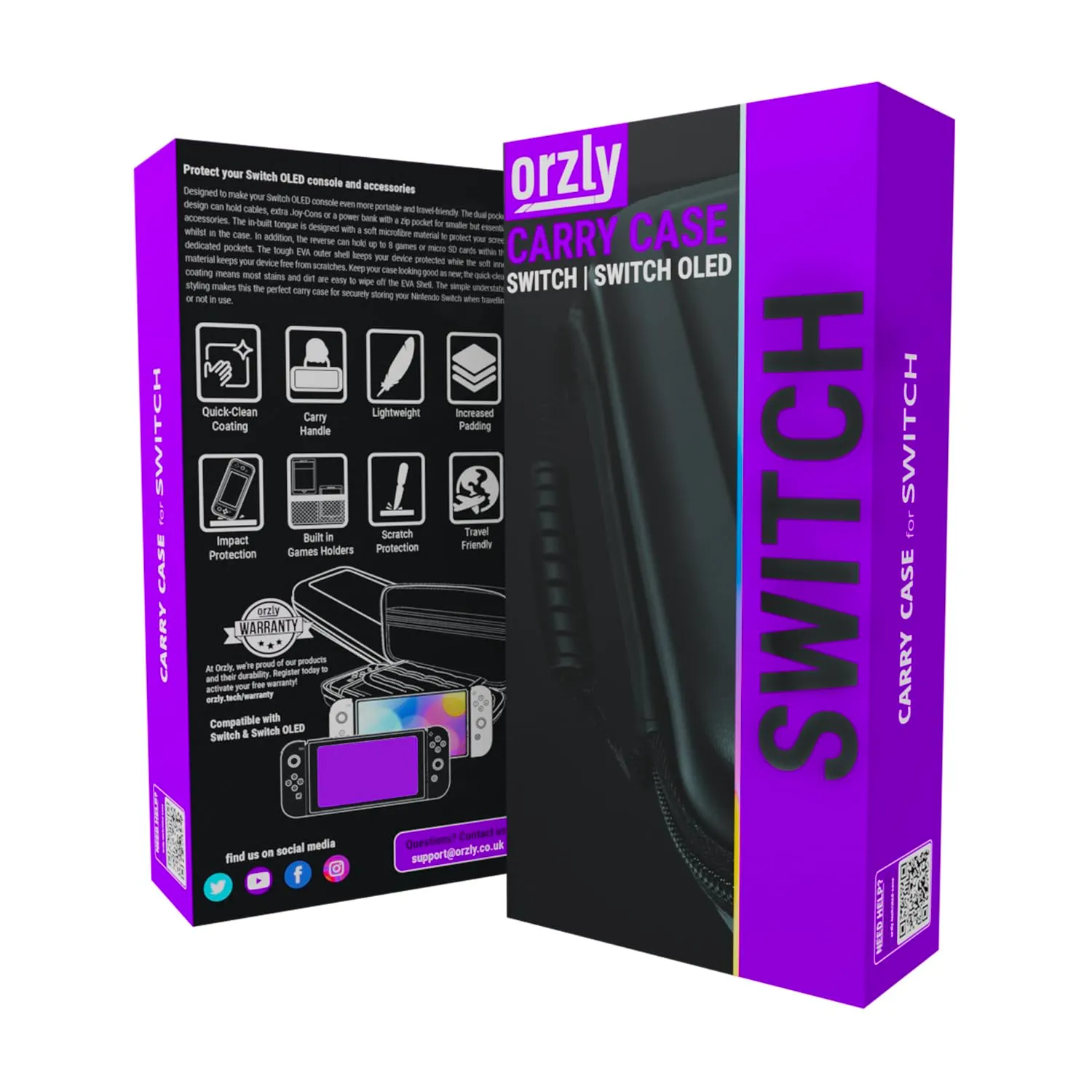 Orzly Custodia Protettiva Rigida per Nintendo Switch e Switch OLED, Viola - immagine 2