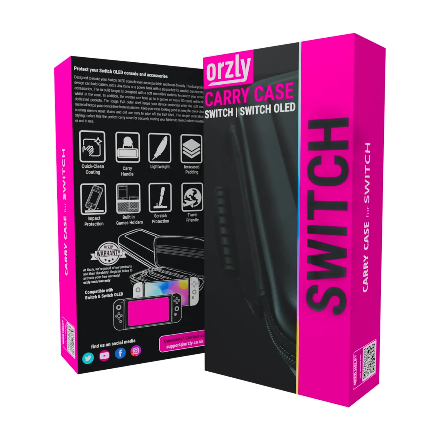 Orzly Custodia da trasporto per Nintendo Switch e Switch OLED - Rosa - immagine 3