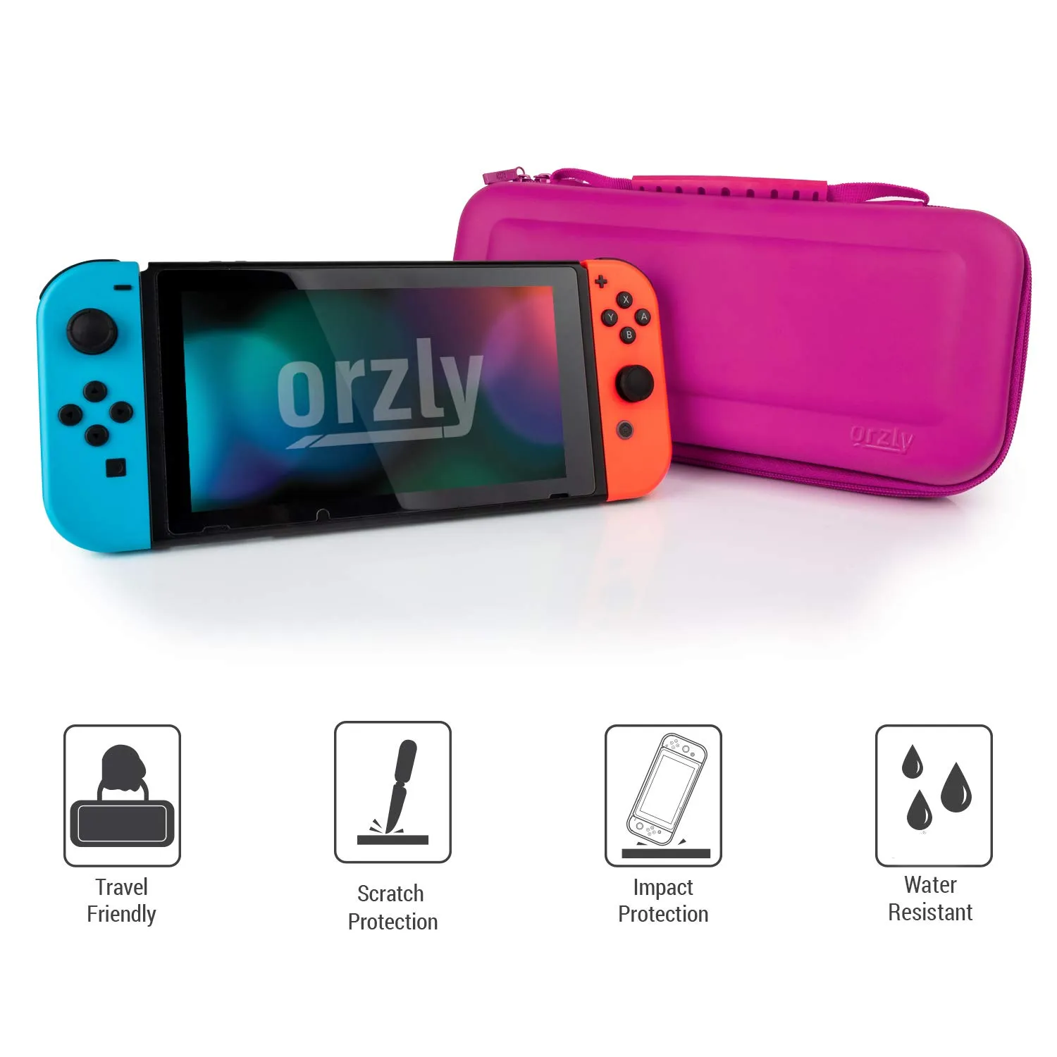 Orzly Custodia da trasporto per Nintendo Switch e Switch OLED - Rosa - immagine 7