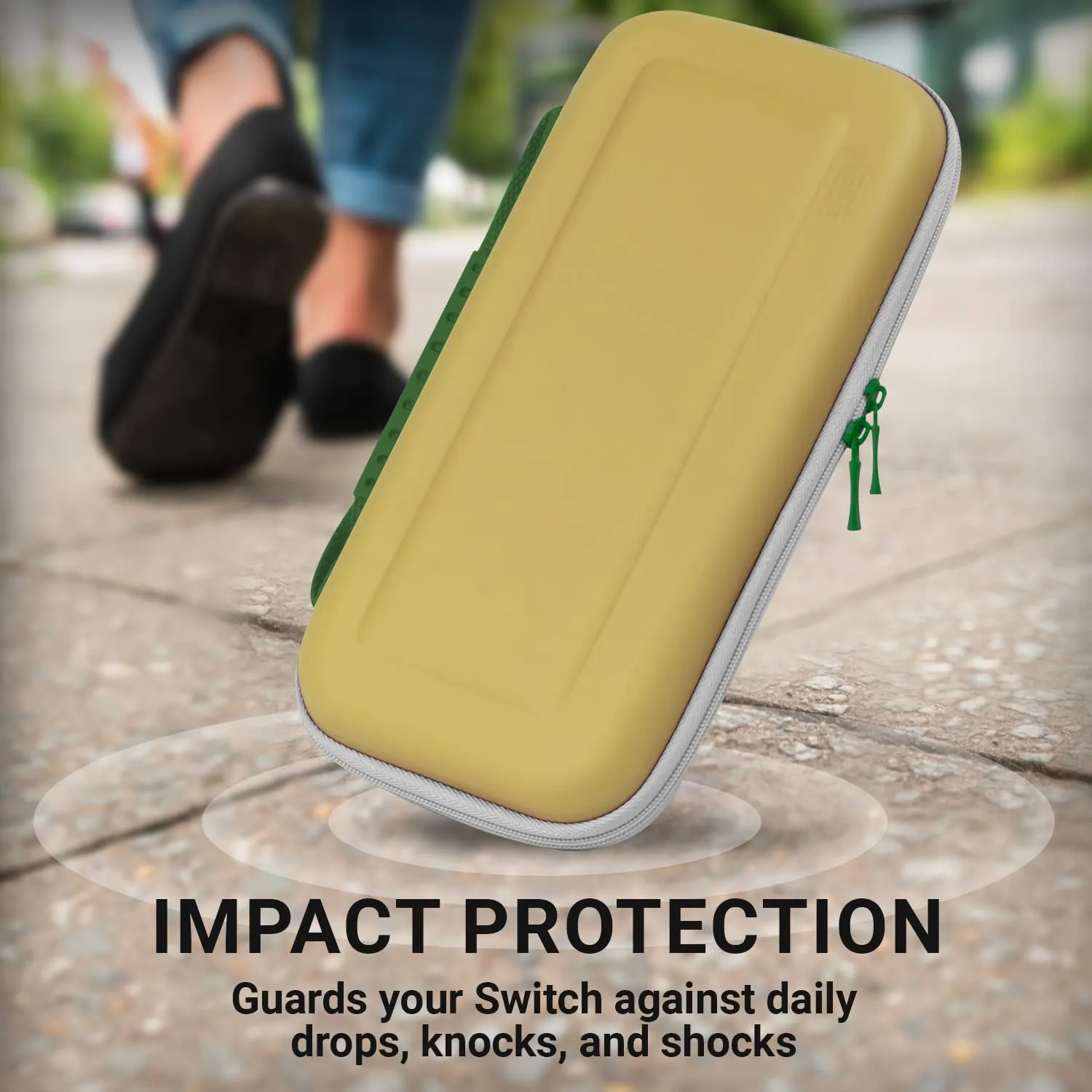 Orzly Custodia per Nintendo Switch OLED e Switch Standard, Edizione The Legend of Zelda, Oro, Bianco, Verde - immagine 5