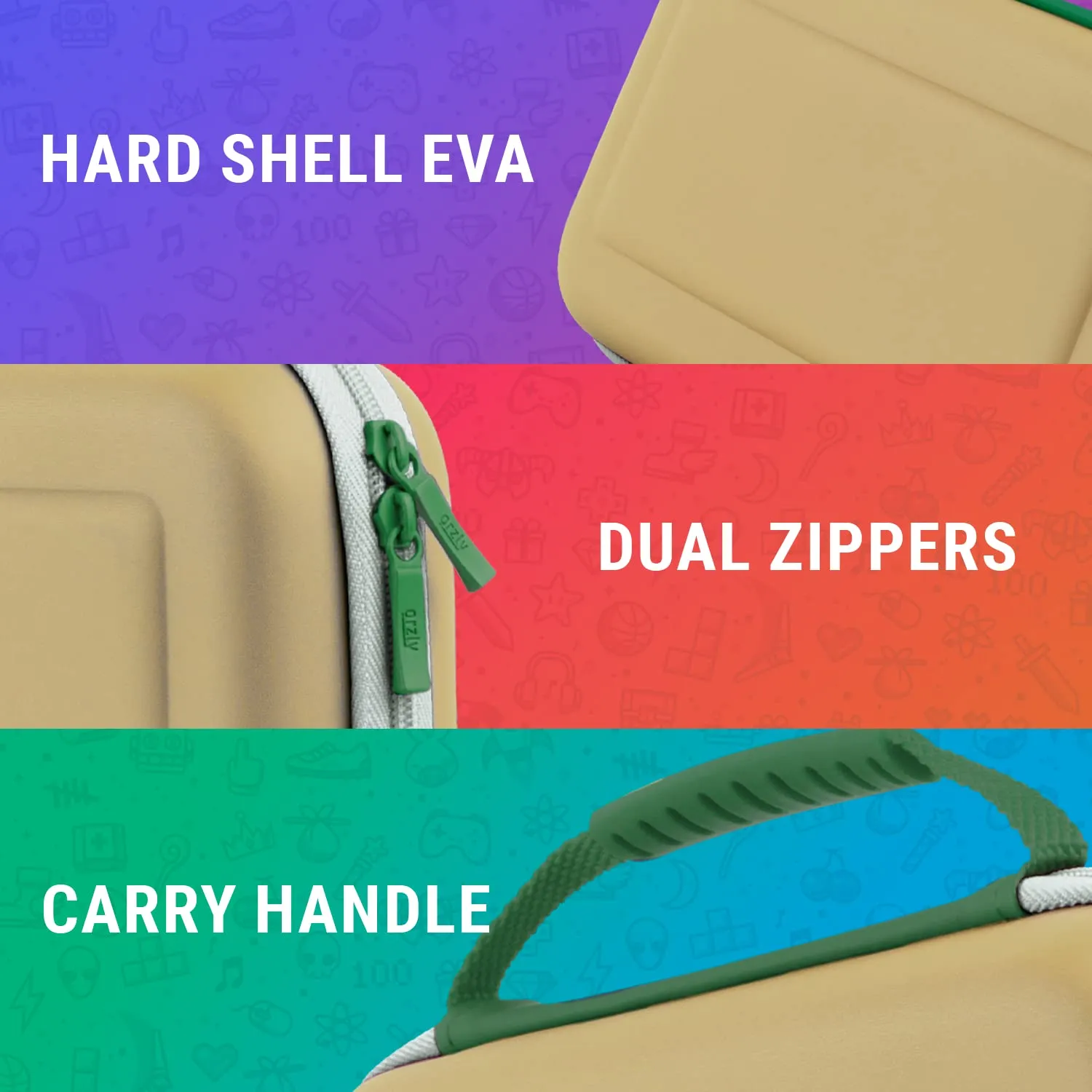 Orzly Custodia per Nintendo Switch OLED e Switch Standard, Edizione The Legend of Zelda, Oro, Bianco, Verde - immagine 6