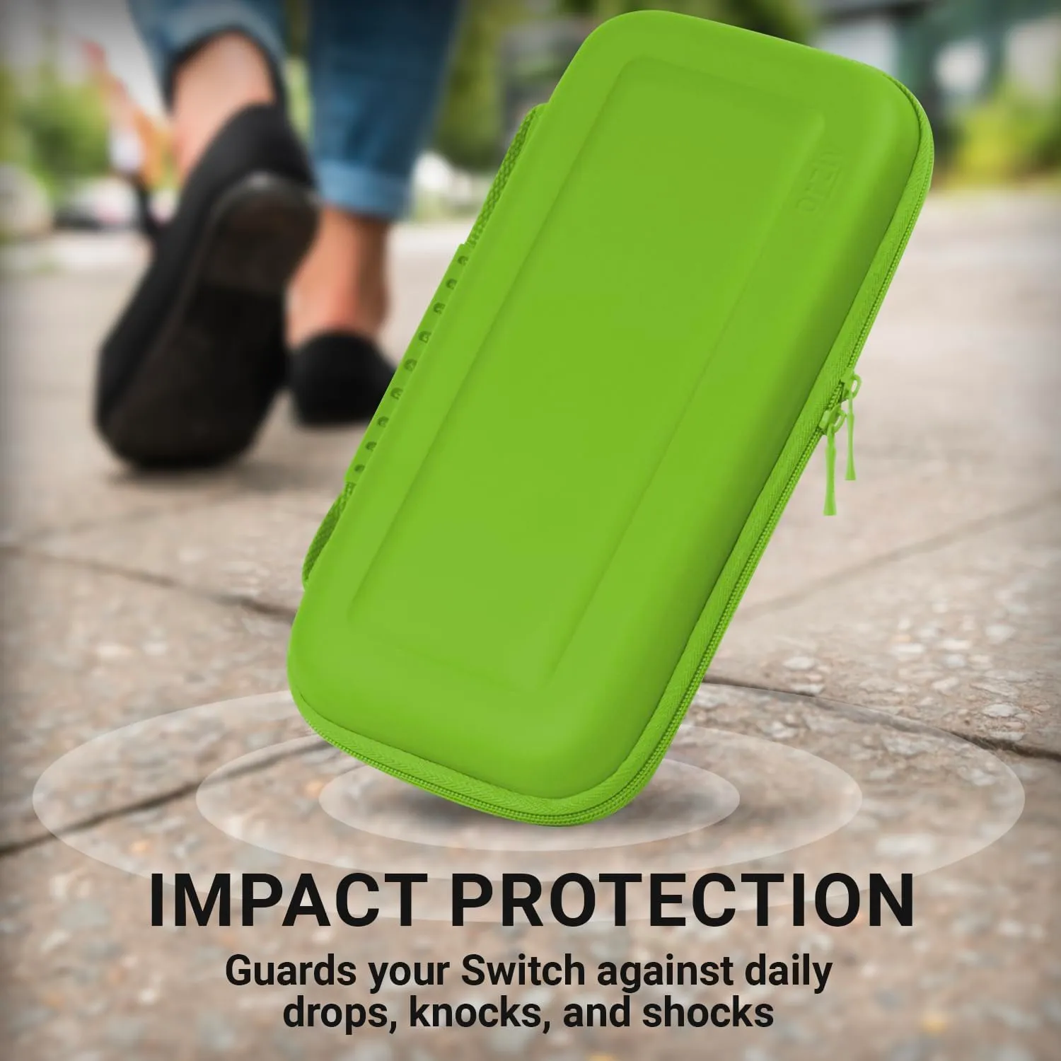 Orzly Custodia da trasporto rigida per Nintendo Switch OLED - Verde - immagine 6
