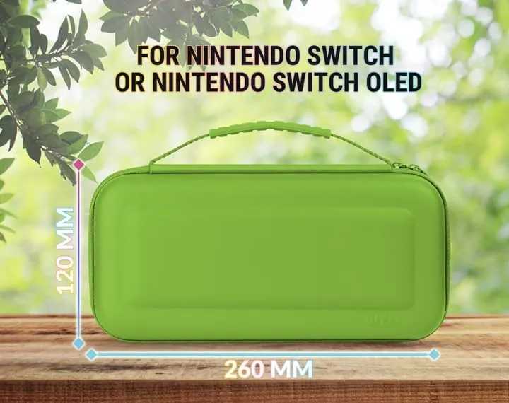 Orzly Custodia da trasporto rigida per Nintendo Switch OLED - Verde - immagine 8