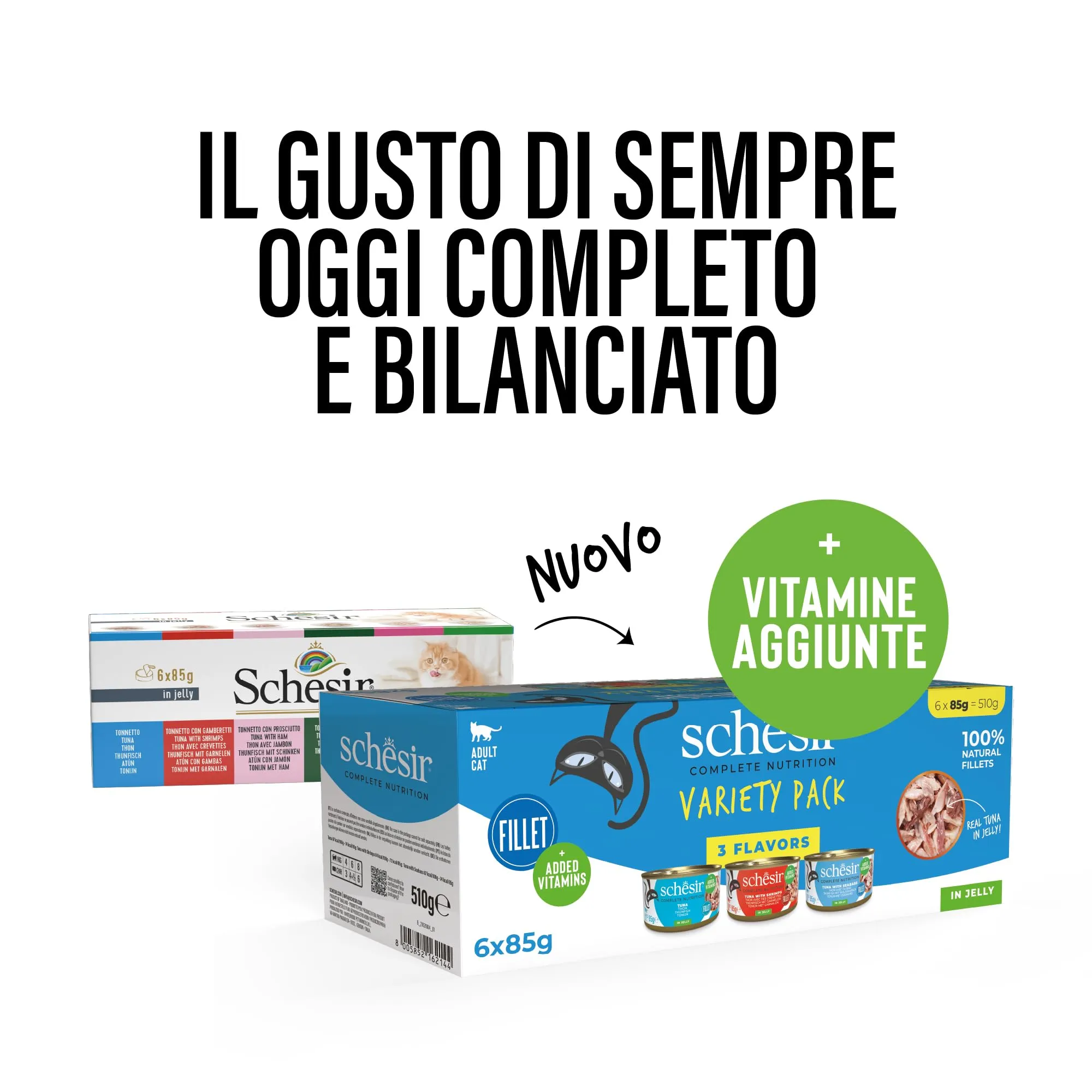 Schesir Alimento Umido Completo per Gatti in Gelatina, Variety Pack, 6 x 85g - immagine 2