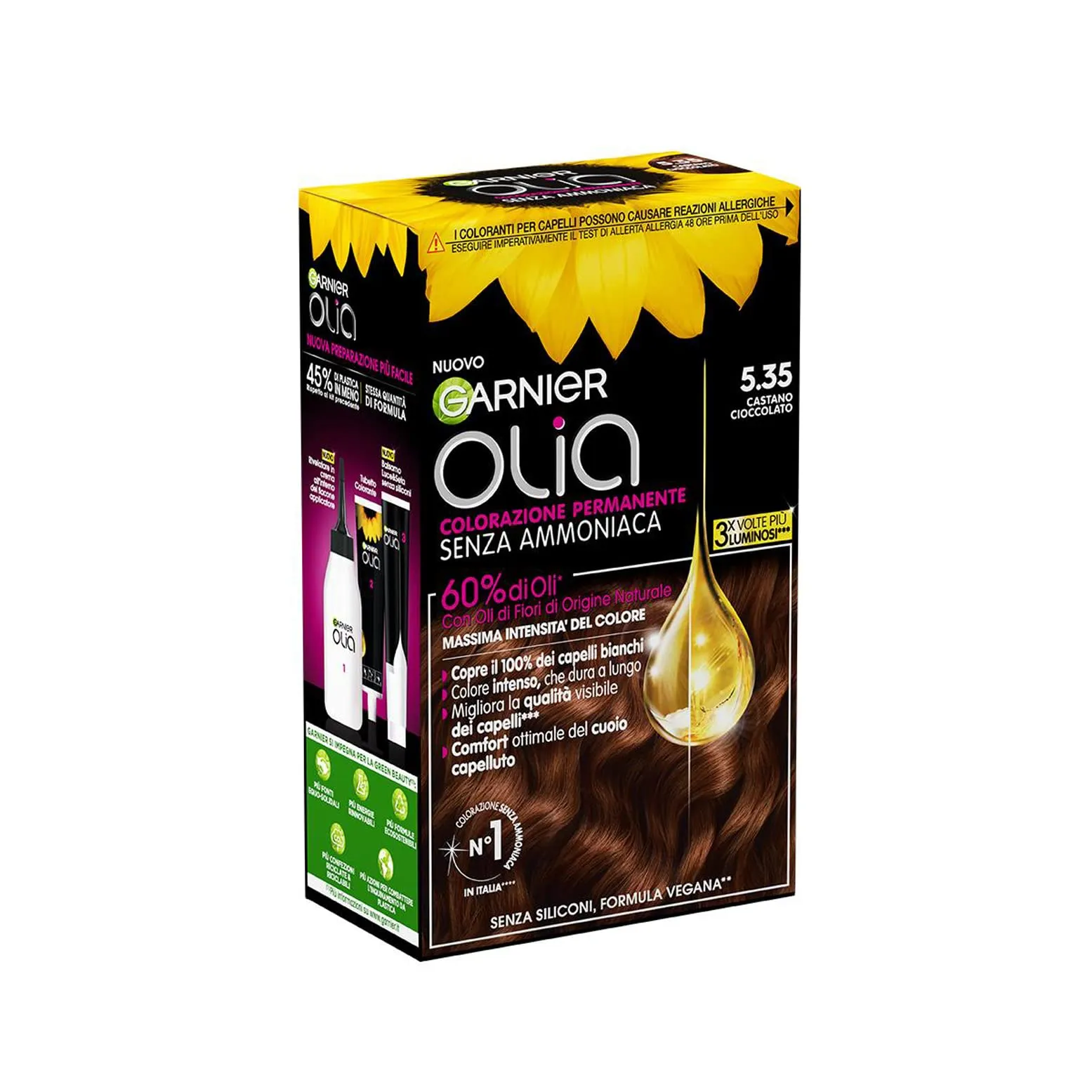 Garnier Olia Colorazione Permanente Senza Ammoniaca, Castano Cioccolato - immagine 2