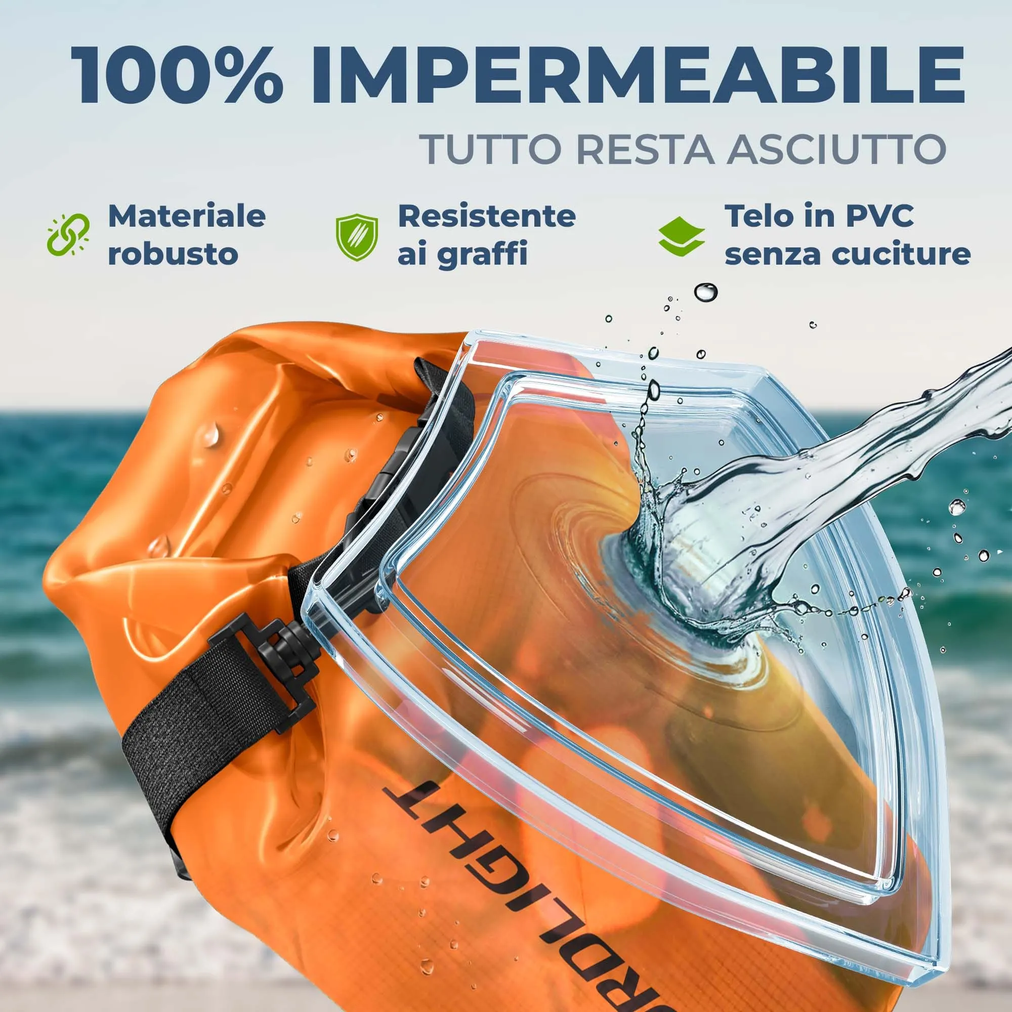 Nordlight Dry Bag Sacca Impermeabile 15L Arancione - immagine 5