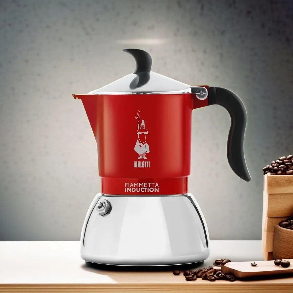 Bialetti 0007144 Caffettiera Fiammetta Induction, Rosso, 4 Tazze - immagine 2