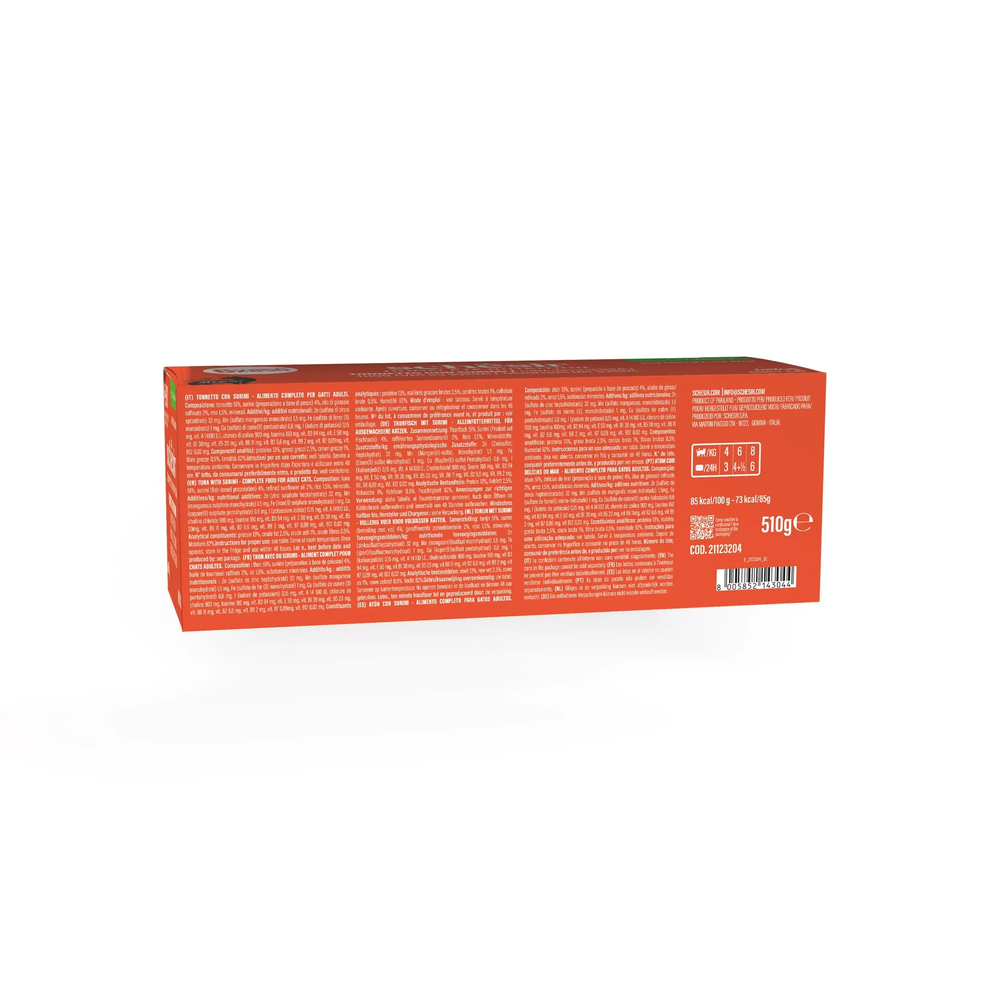Schesir Tonnetto con Surimi in Gelatina, Cibo Umido per Gatti, 6 lattine da 85g - immagine 2