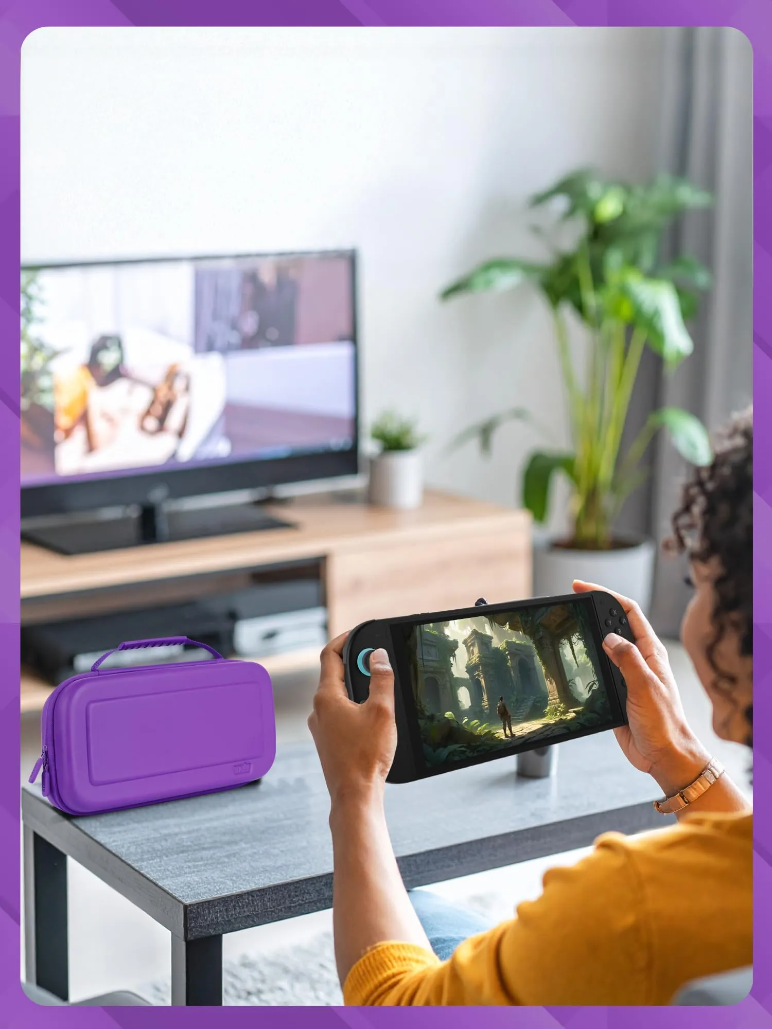 Orzly Custodia Protettiva da Viaggio per Nintendo Switch 2, Viola - immagine 8