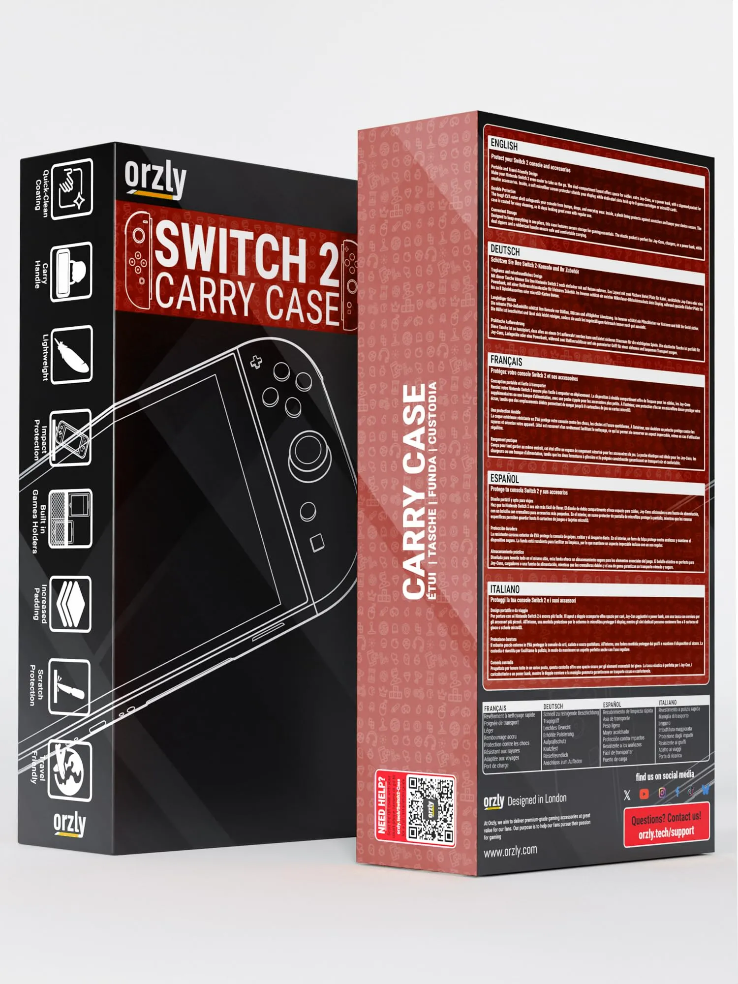 Orzly Custodia Protettiva da Viaggio per Nintendo Switch 2, Cremisi - immagine 3