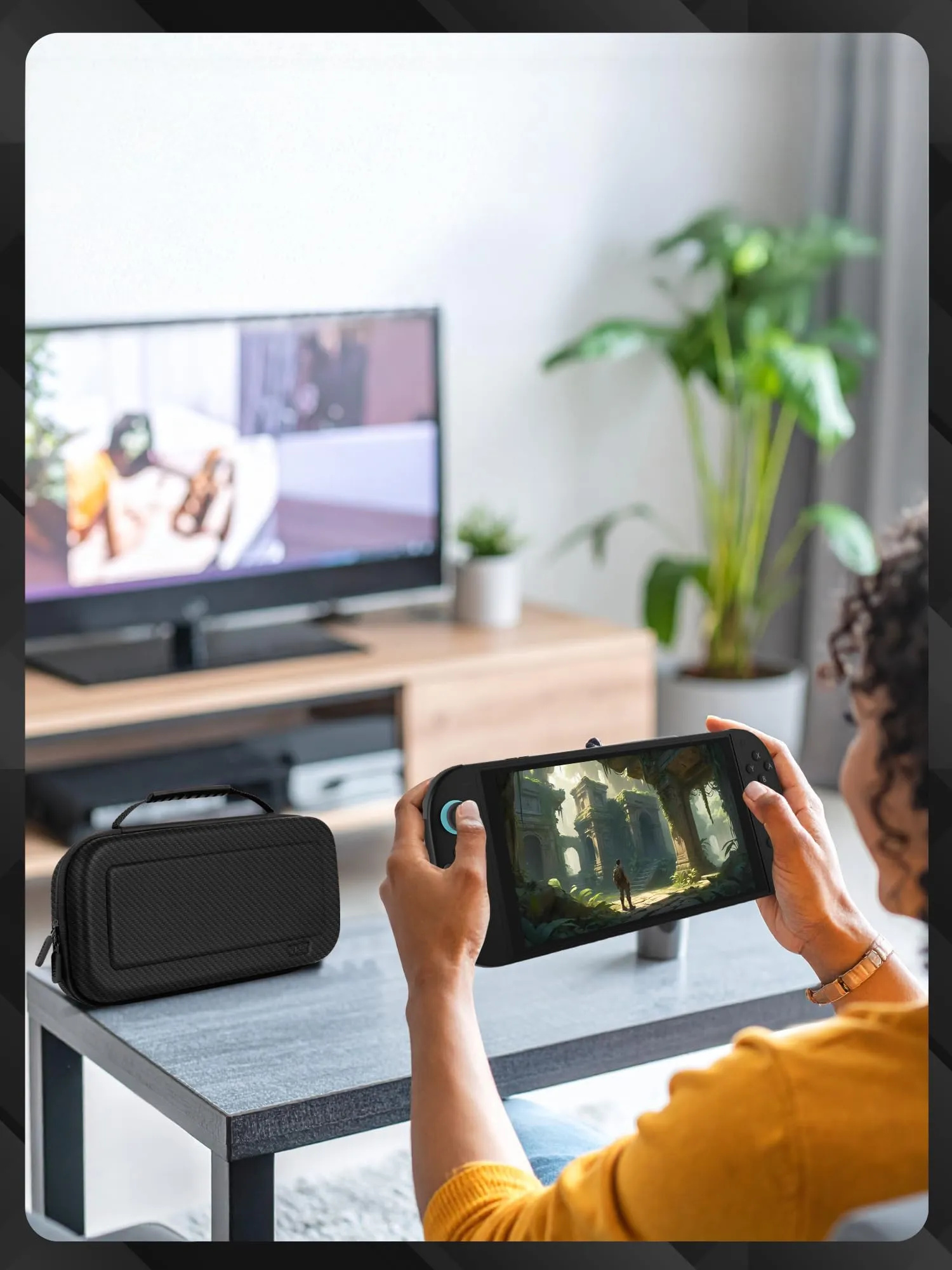 Orzly Custodia Protettiva da Viaggio per Nintendo Switch 2 - Carbonio - immagine 8