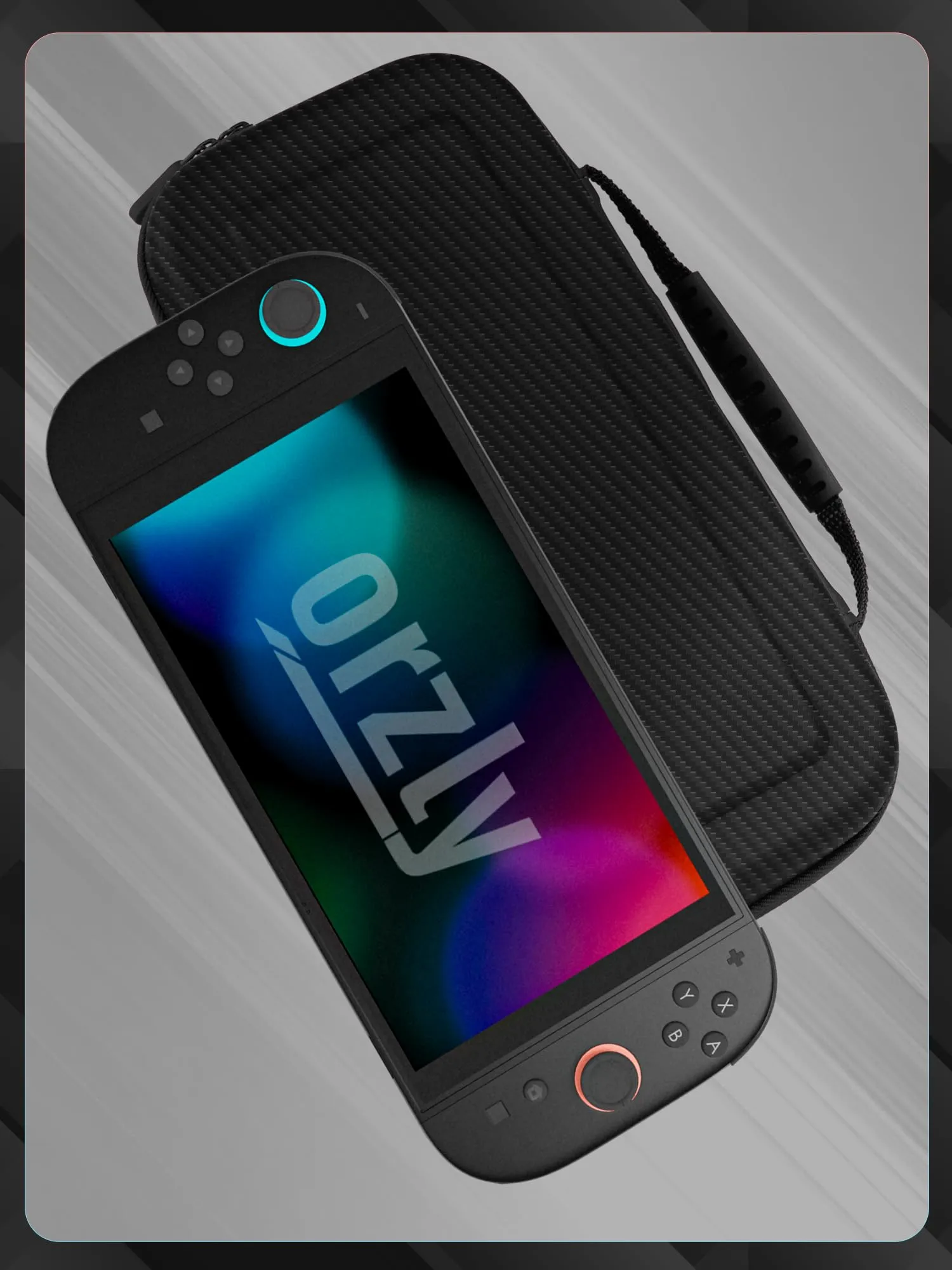 Orzly Custodia Protettiva da Viaggio per Nintendo Switch 2 - Carbonio - immagine 9