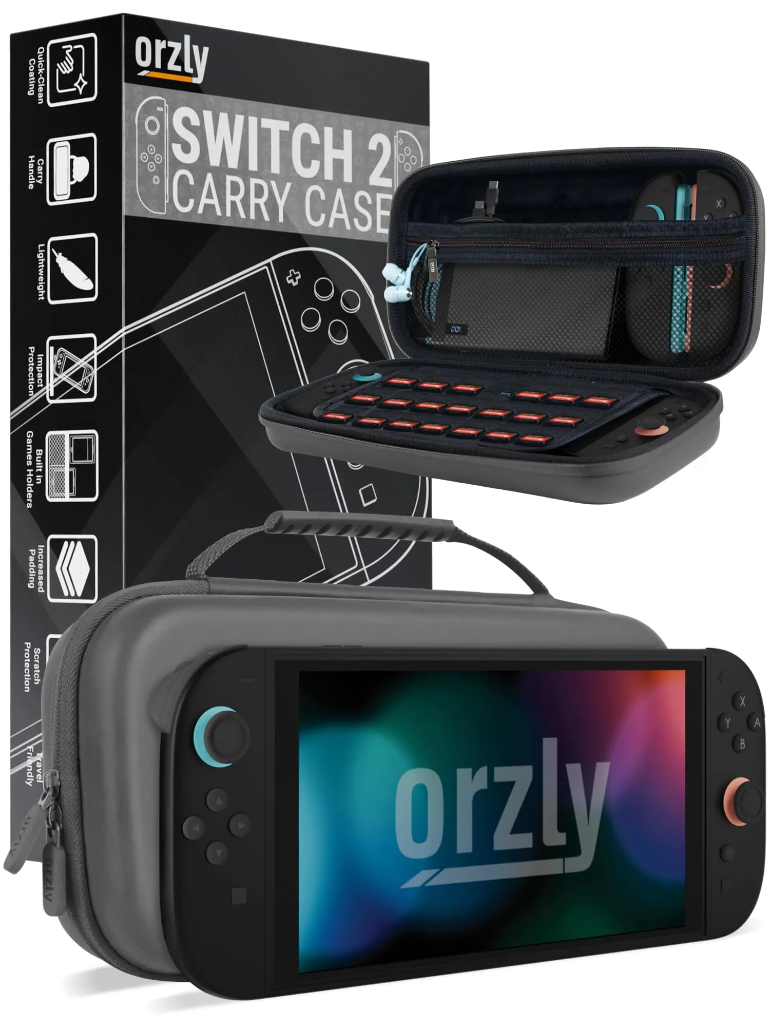 Orzly Custodia Protettiva da Viaggio per Nintendo Switch 2, Grigio - immagine 1