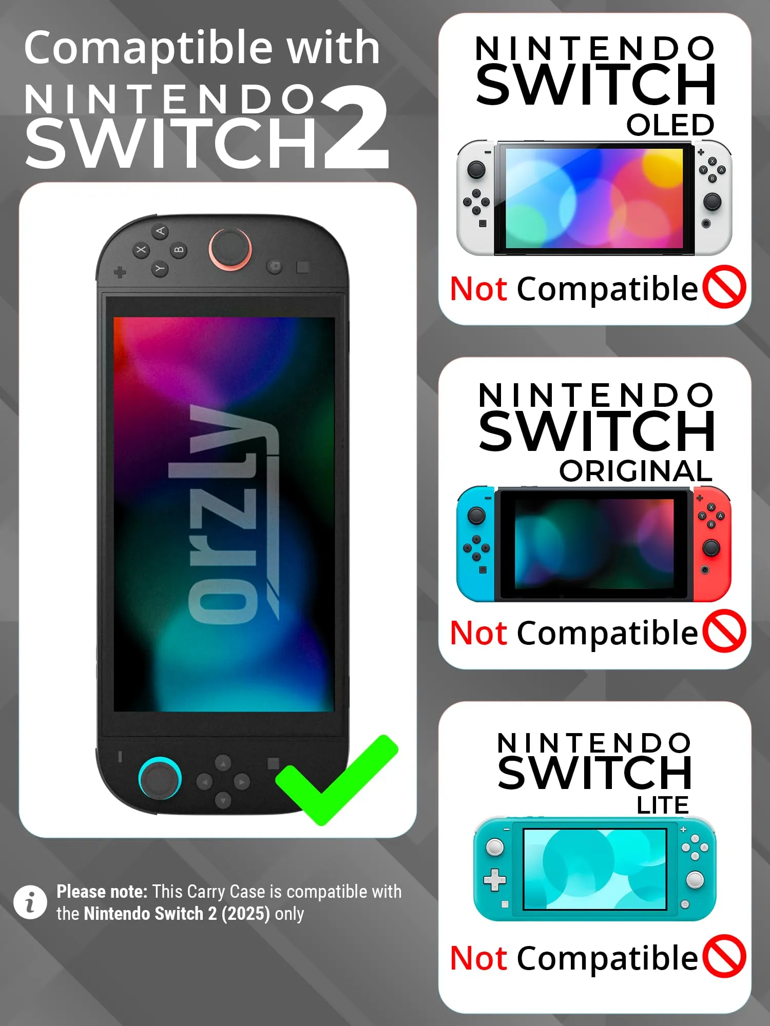 Orzly Custodia Protettiva da Viaggio per Nintendo Switch 2, Grigio - immagine 2