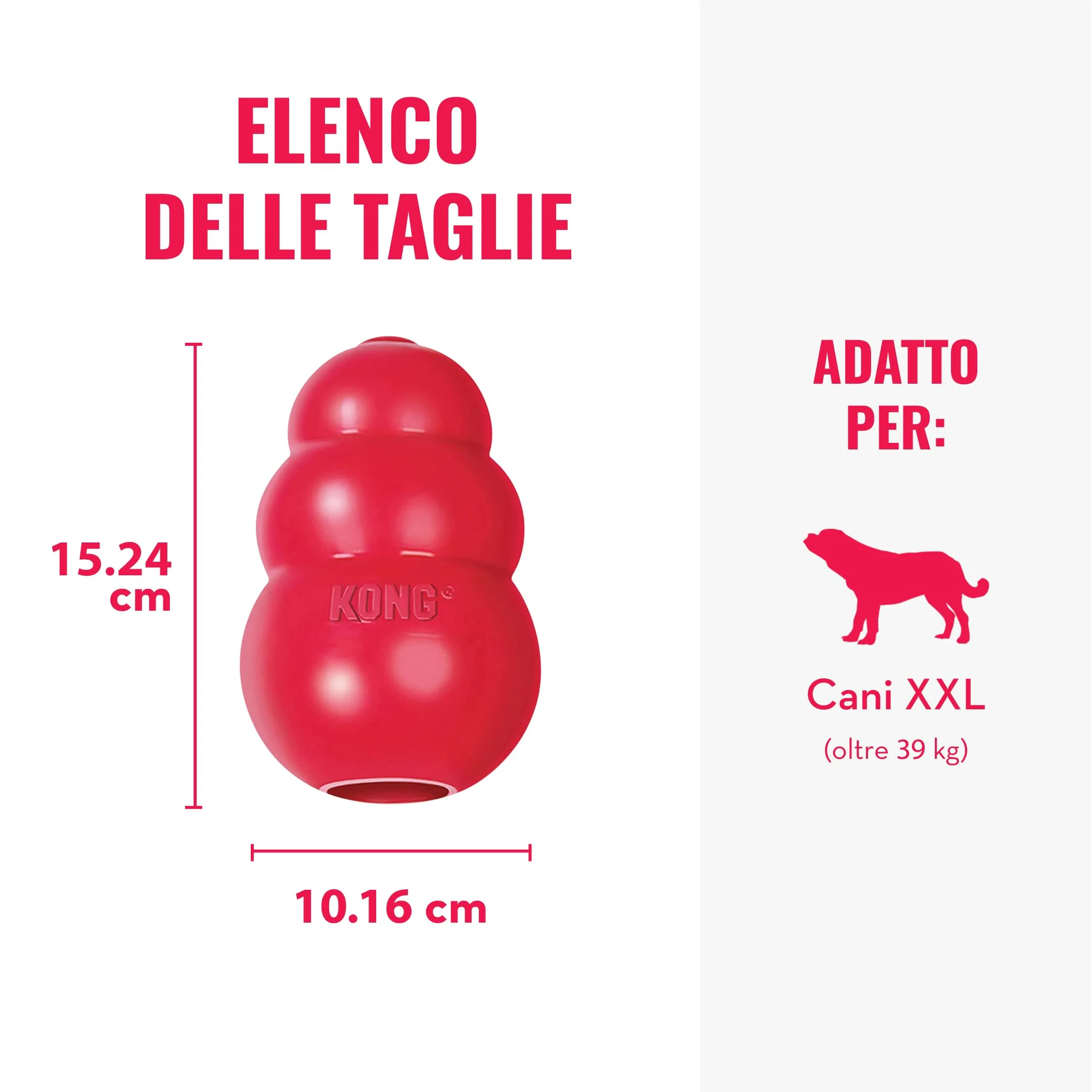 KONG Classic Giocattolo da Masticare Riempibile per Cani, Taglia XXL - immagine 4