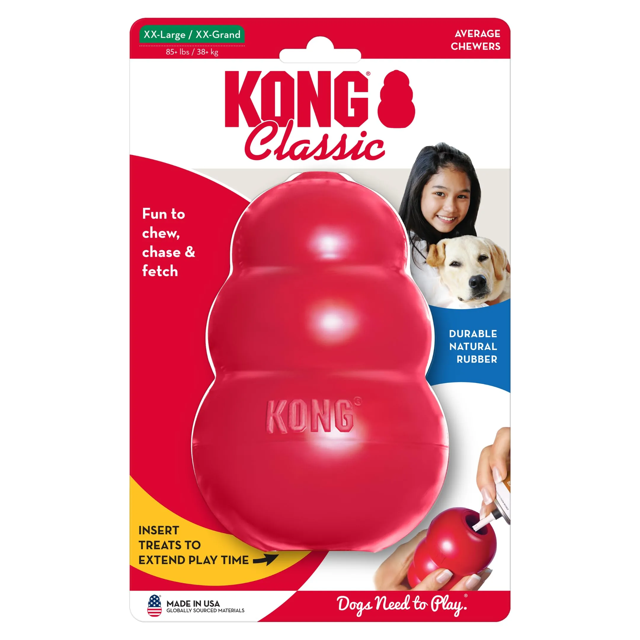 KONG Classic Giocattolo da Masticare Riempibile per Cani, Taglia XXL - immagine 9