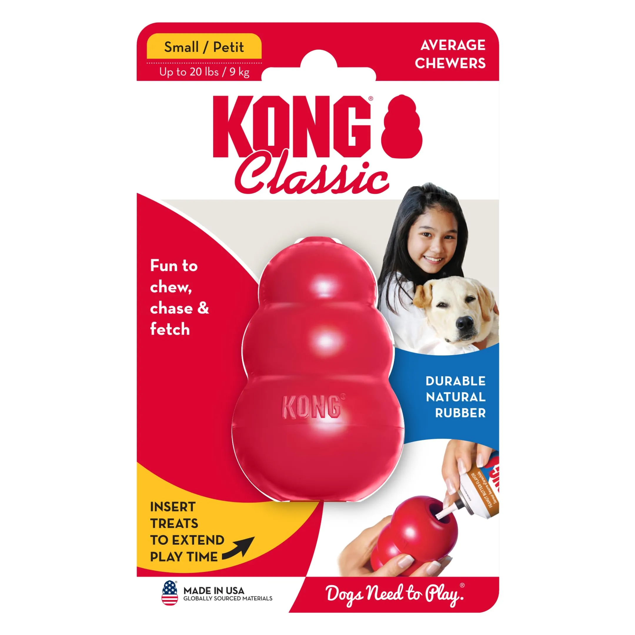 KONG Classic Giocattolo da Masticare Riempibile per Cani, Taglia Piccola - immagine 9