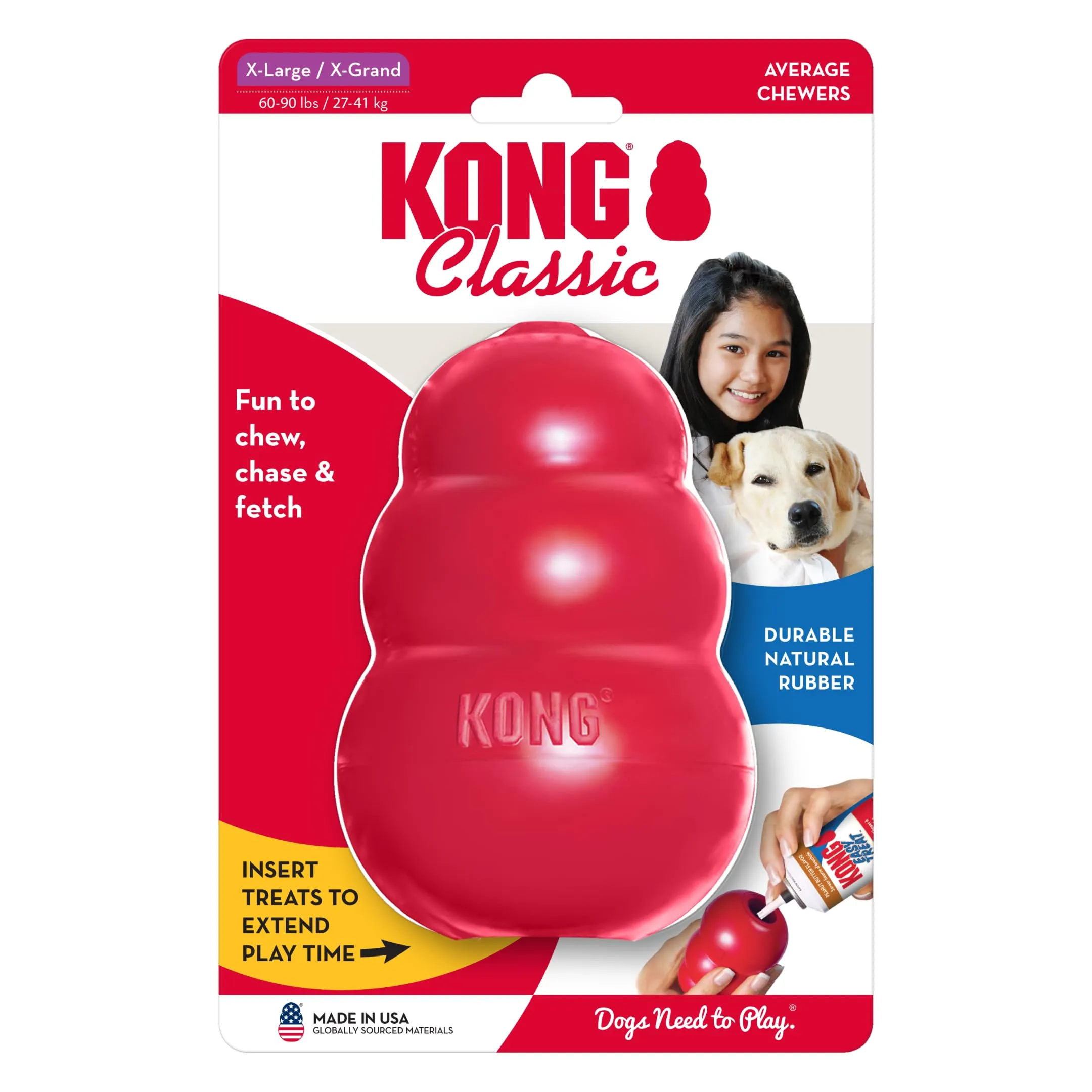 KONG Classic Giocattolo da Masticare Riempibile per Cani, Taglia Media - immagine 9