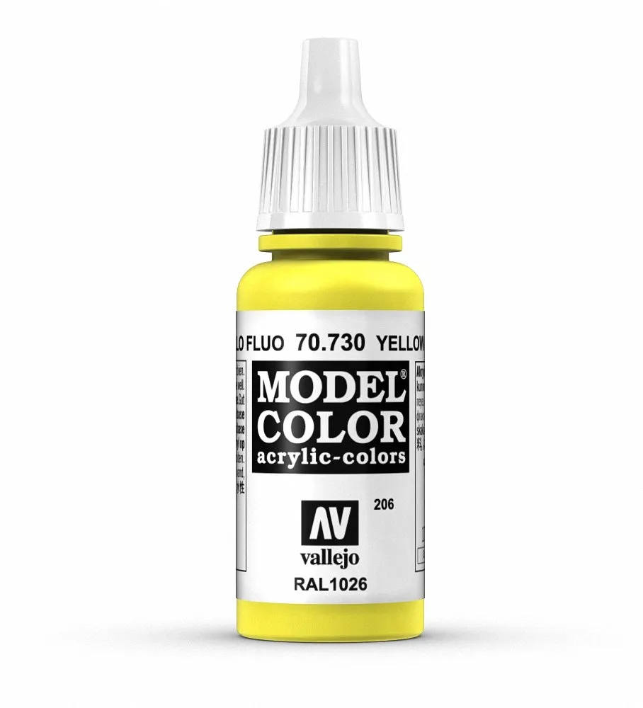 Vallejo 70.730 Colore Acrilico Opaco Giallo Fluorescente (Fluorescent Yellow), 17 ml - immagine 1