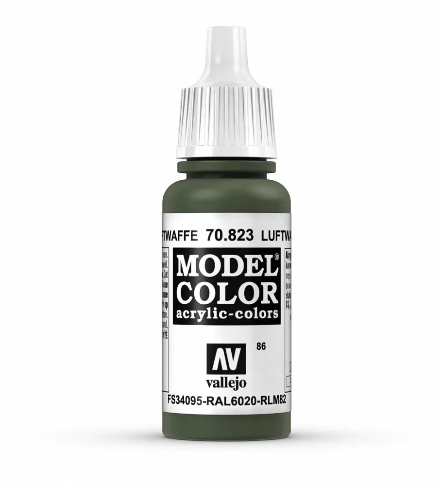 Vallejo 70.823 Model Color Acrylic Paint, Luftwaffe Cam Green, 17 ml - immagine 1